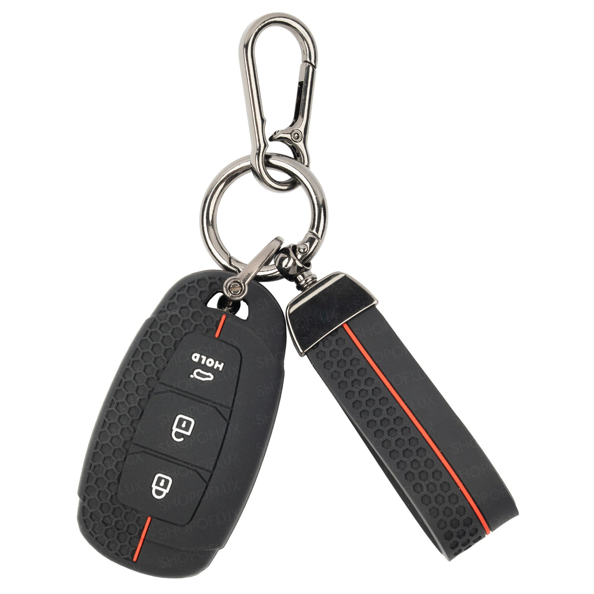 SHOPOFLUX Metal Key Cover Compatible with Hyundai Verna | Kona | i20 3 Button Smart Key