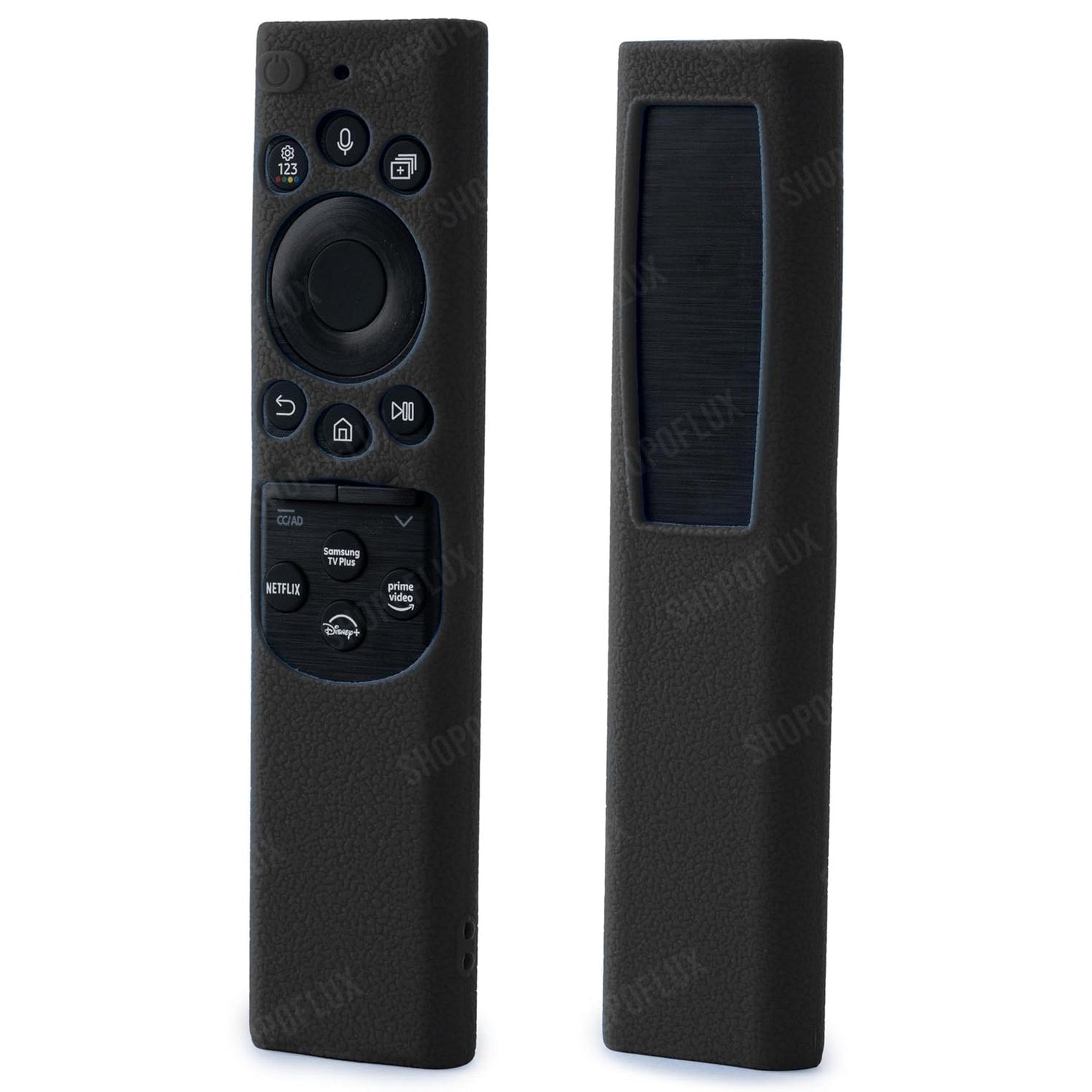 Shopoflux Silicone TV Remote Cover Compatible with Samsung 2022 Smart TV Remote QLED TV BN68-13897A / TM2280E Protective Case (Black) Shopoflux