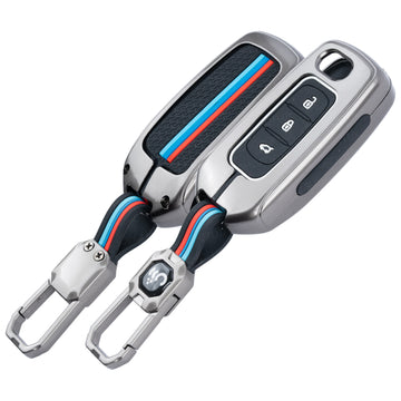 SHOPOFLUX Metal Key Cover Compatible with Renault Duster 3 Button Flip Key