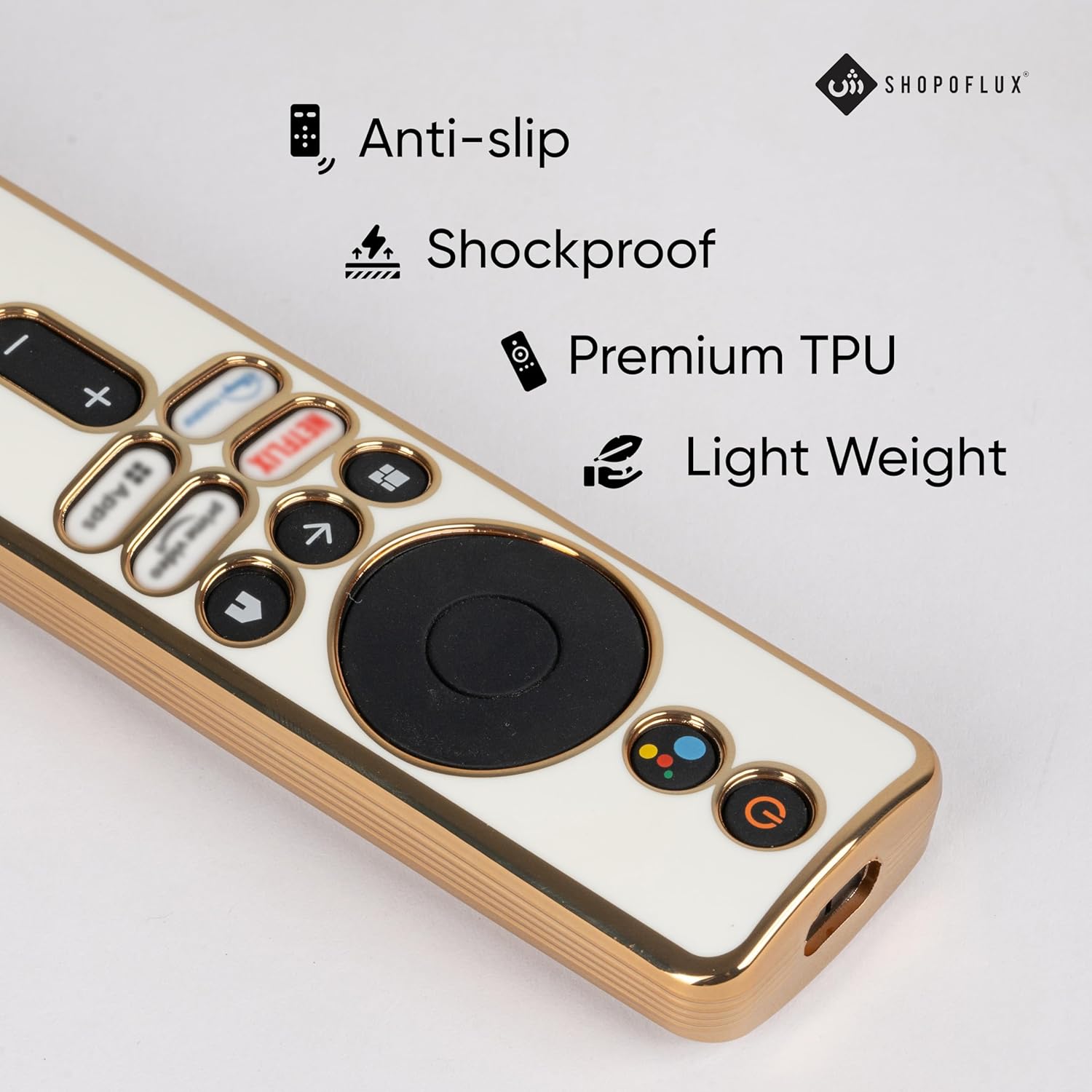 SHOPOFLUX TPU Remote Cover Compatible with Xiaomi A Series, X Series, X Pro, 5A, OLED Vision TV Redmi 4k Ultra 43 inch (White) Shopoflux