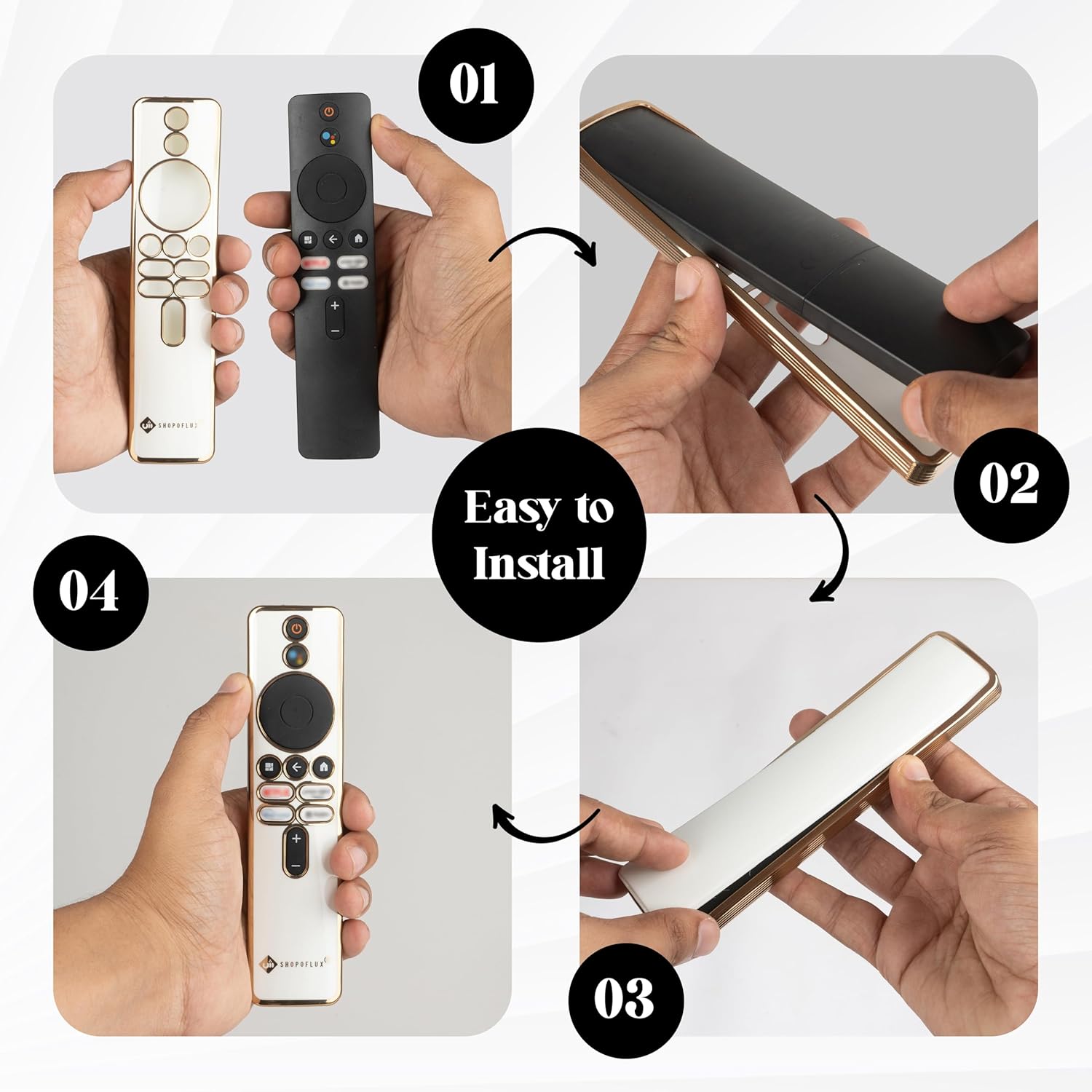 SHOPOFLUX TPU Remote Cover Compatible with Xiaomi A Series, X Series, X Pro, 5A, OLED Vision TV Redmi 4k Ultra 43 inch (White) Shopoflux