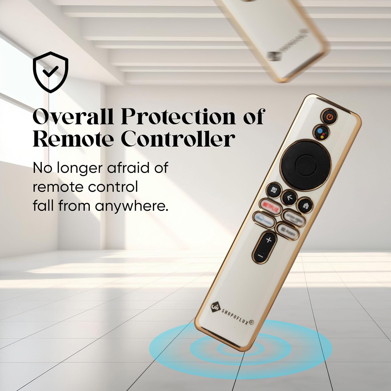 SHOPOFLUX TPU Remote Cover Compatible with Xiaomi A Series, X Series, X Pro, 5A, OLED Vision TV Redmi 4k Ultra 43 inch (White) Shopoflux