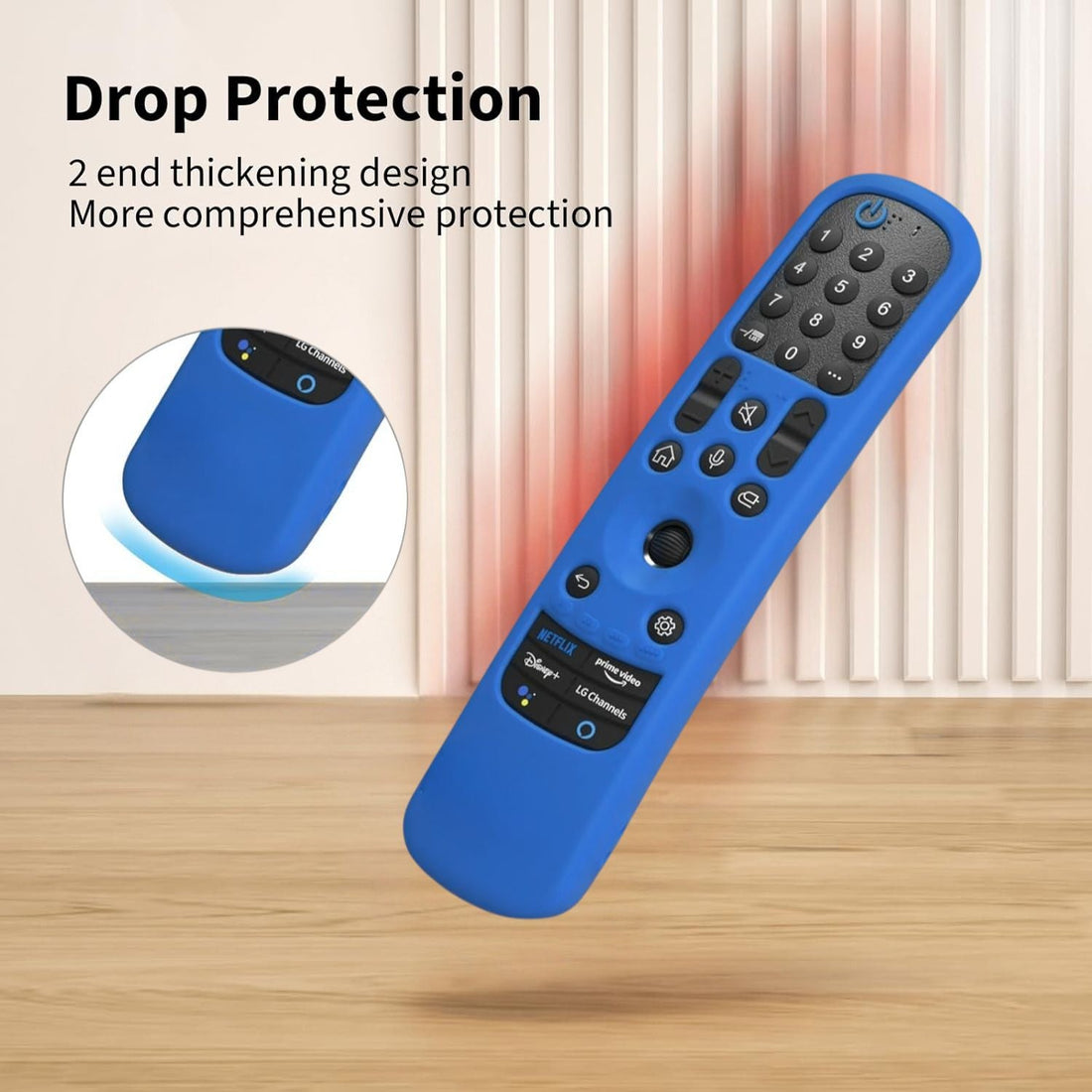 Shopoflux Silicone TV Remote Cover Compatible with LG AN-MR21GA (2021) MR22GA (2022) MR23GA (2023) Magic Remote Case (Blue) Shopoflux