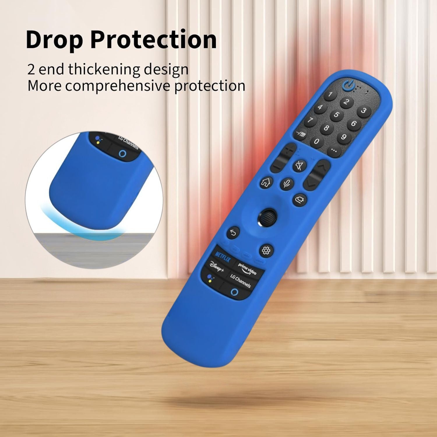 Shopoflux Silicone TV Remote Cover Compatible with LG AN-MR21GA (2021) MR22GA (2022) MR23GA (2023) Magic Remote Case (Blue) Shopoflux