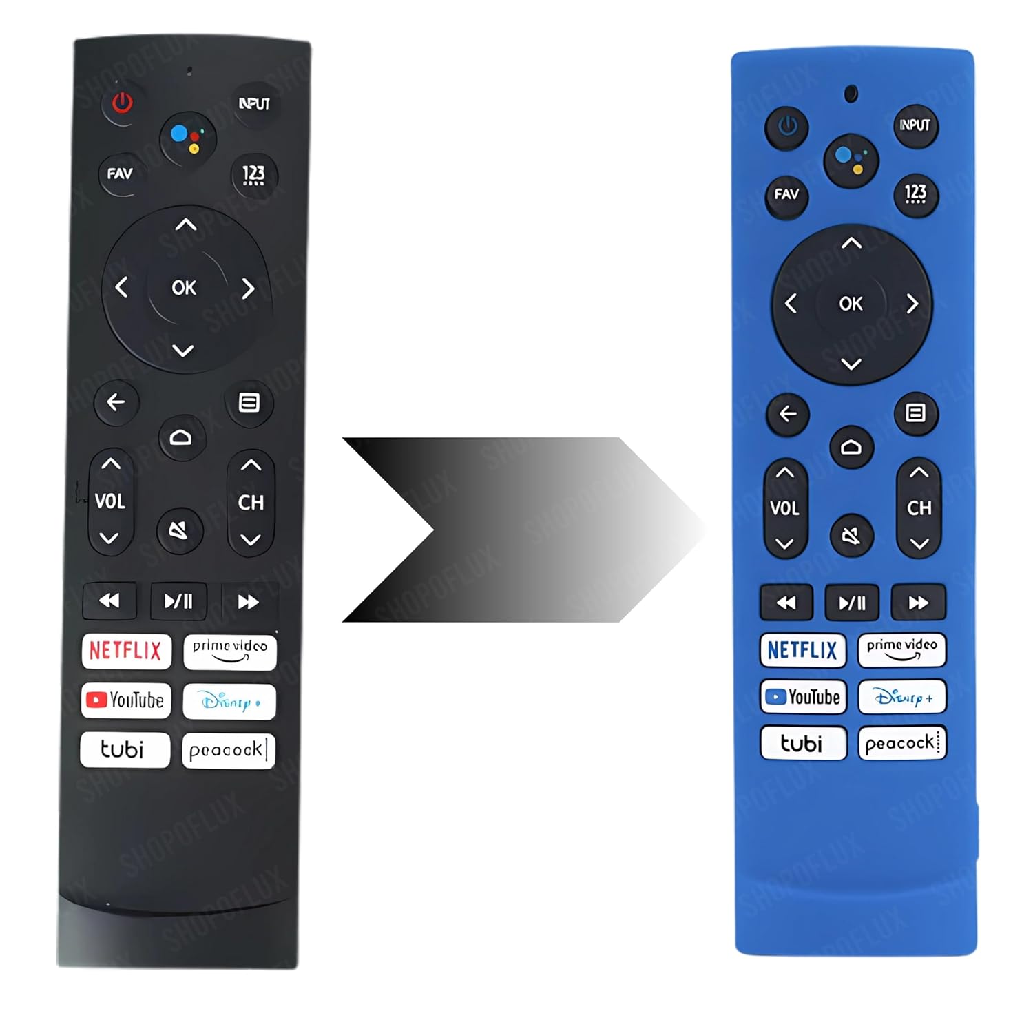Shopoflux Silicone TV Remote Cover Compatible with Hisense Smart TV Remote VU GloLED Series Tv Remote Cover [Remote NOT Included] (Blue) Shopoflux
