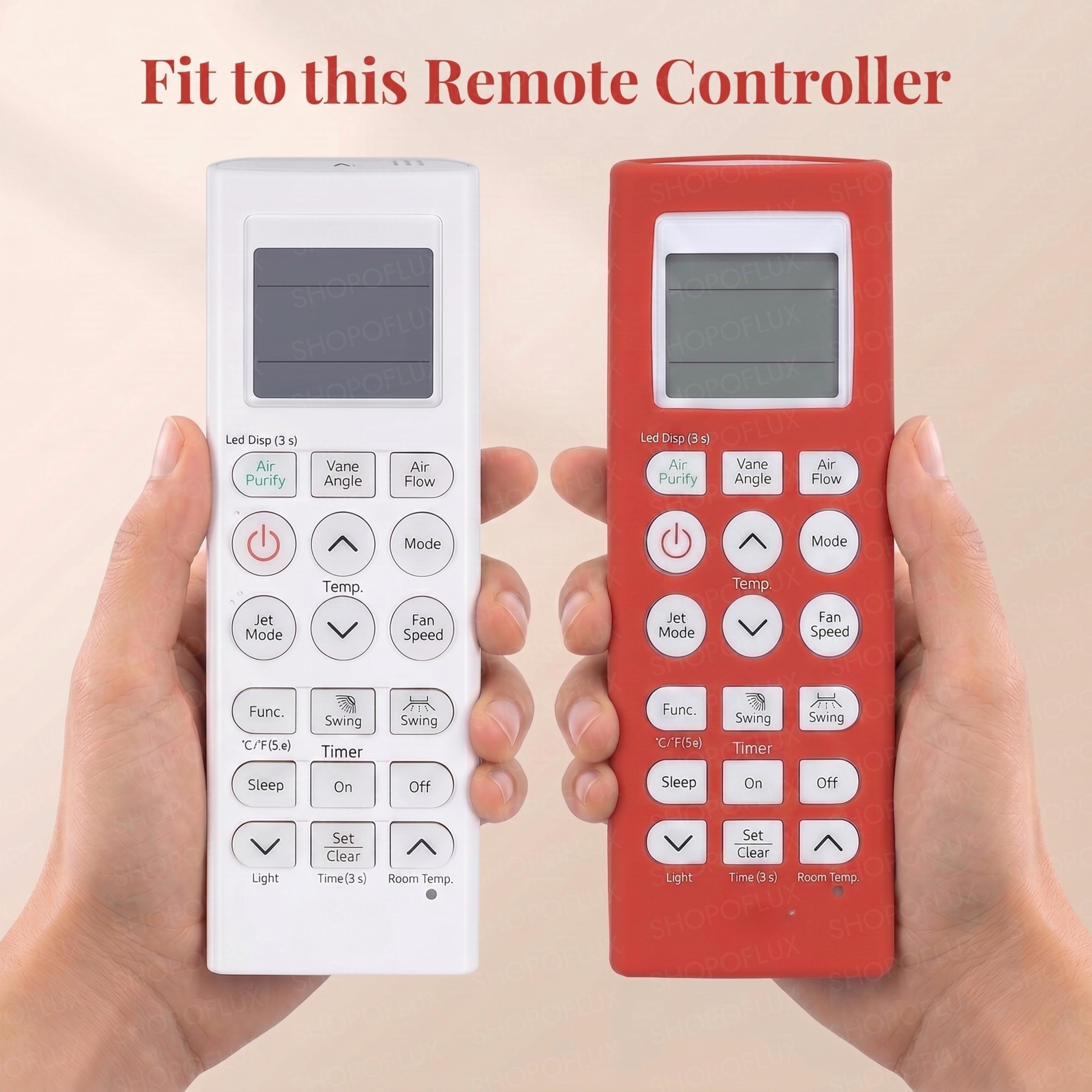 SHOPOFLUX Silicone AC Remote Cover Compatible with LG AC Remote Full Wrap Protective Case with Lanyard [Remote NOT Included] (Red)