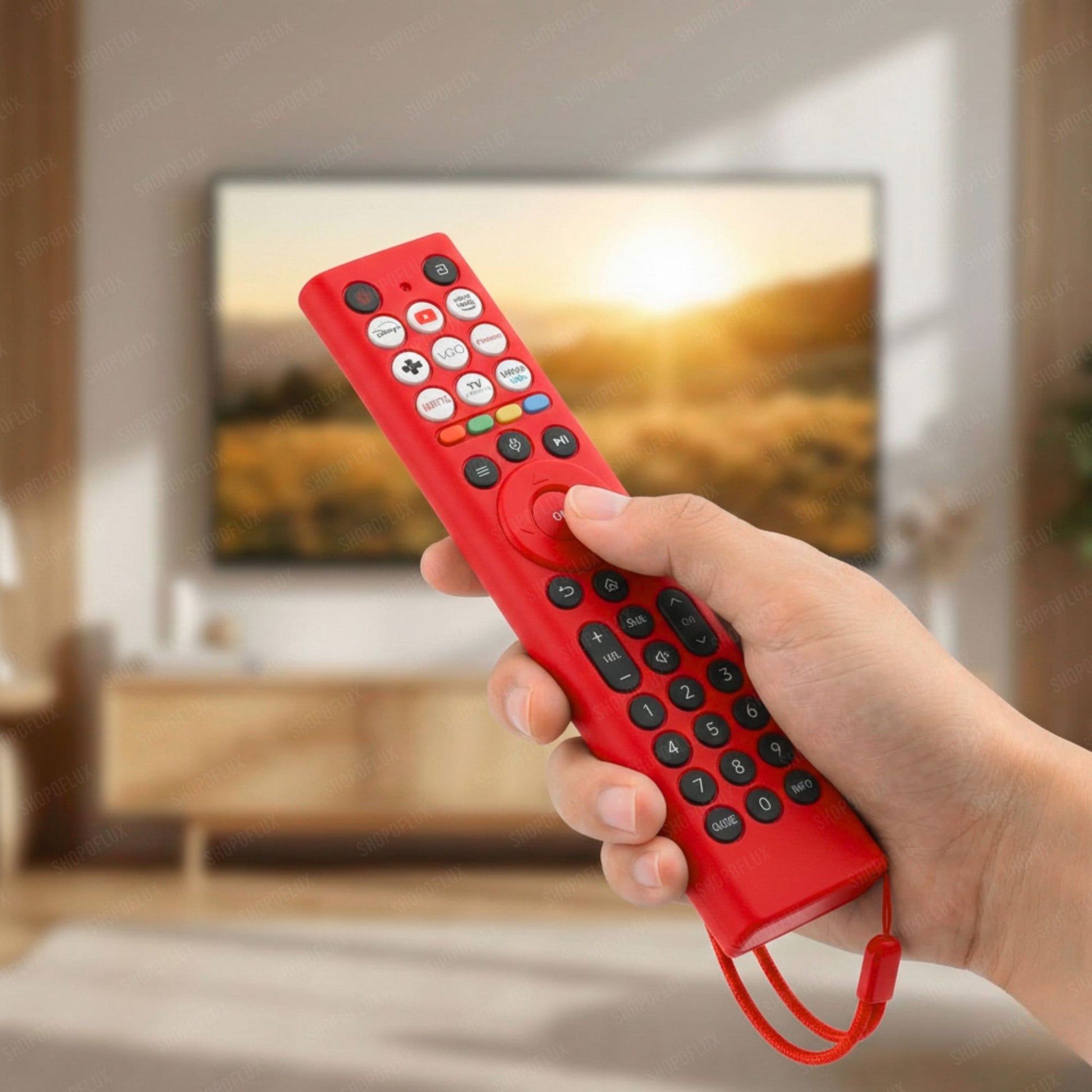 Shopoflux Silicone TV Remote Cover Compatible with Hisense Smart TV Remote [Remote NOT Included] (Red) Shopoflux