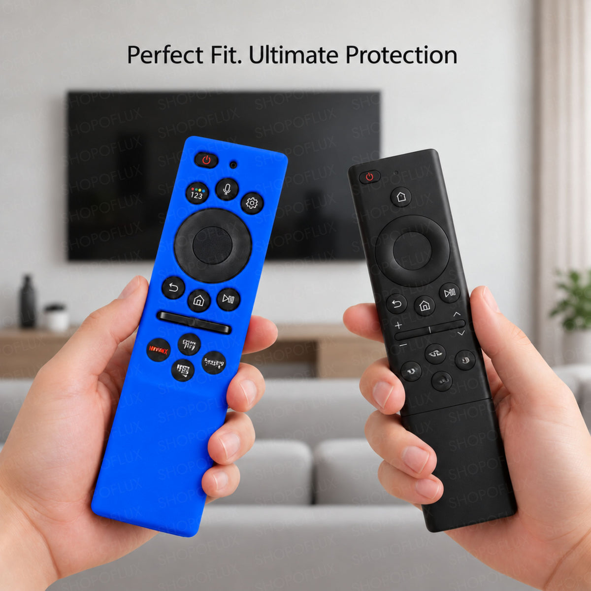 SHOPOFLUX Silicone Tv Remote Cover Compatible with Samsung Smart Tv Remote Without Sollar [Remote NOT Included] (Blue)