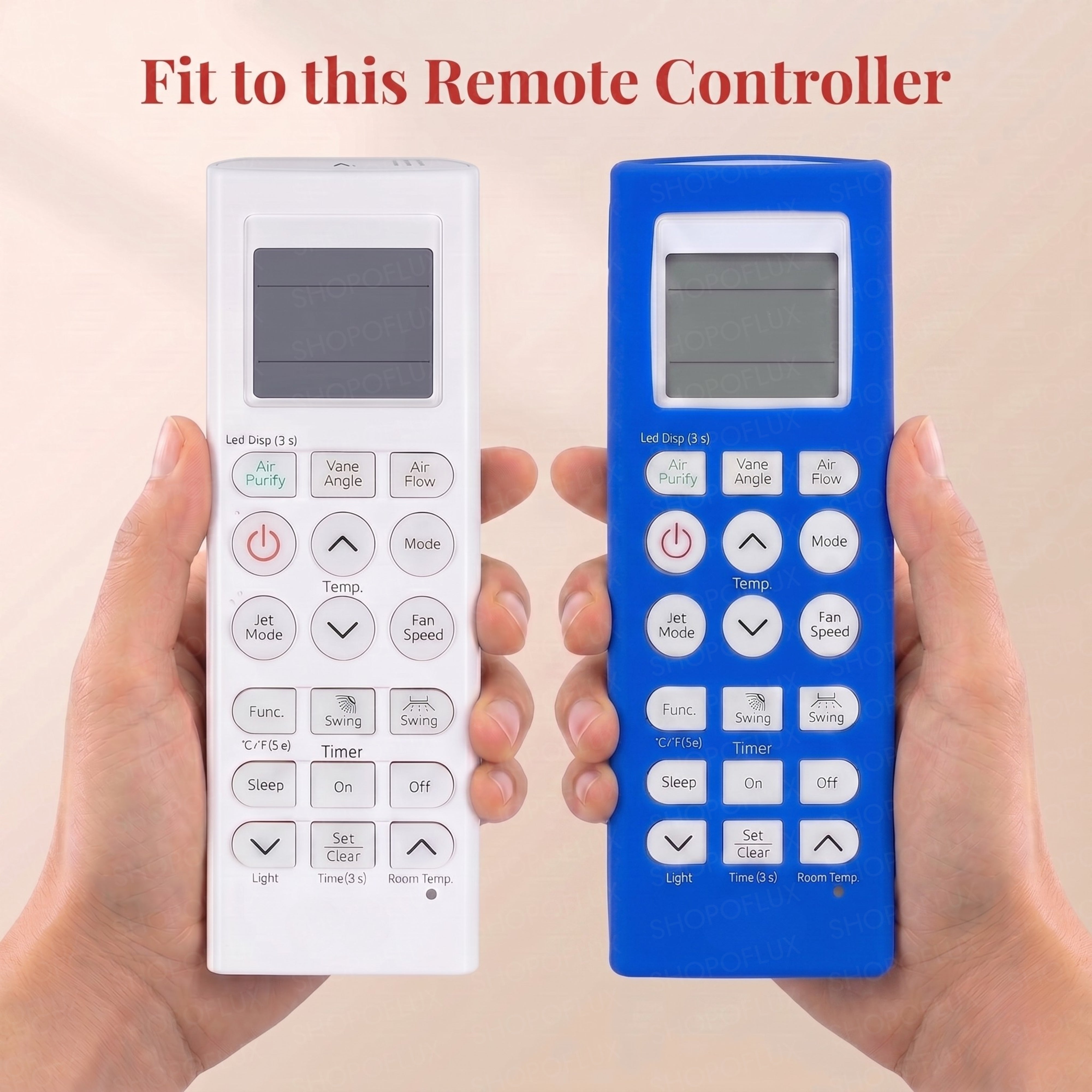 SHOPOFLUX Silicone AC Remote Cover Compatible with LG AC Remote Full Wrap Protective Case with Lanyard [Remote NOT Included] (Blue)