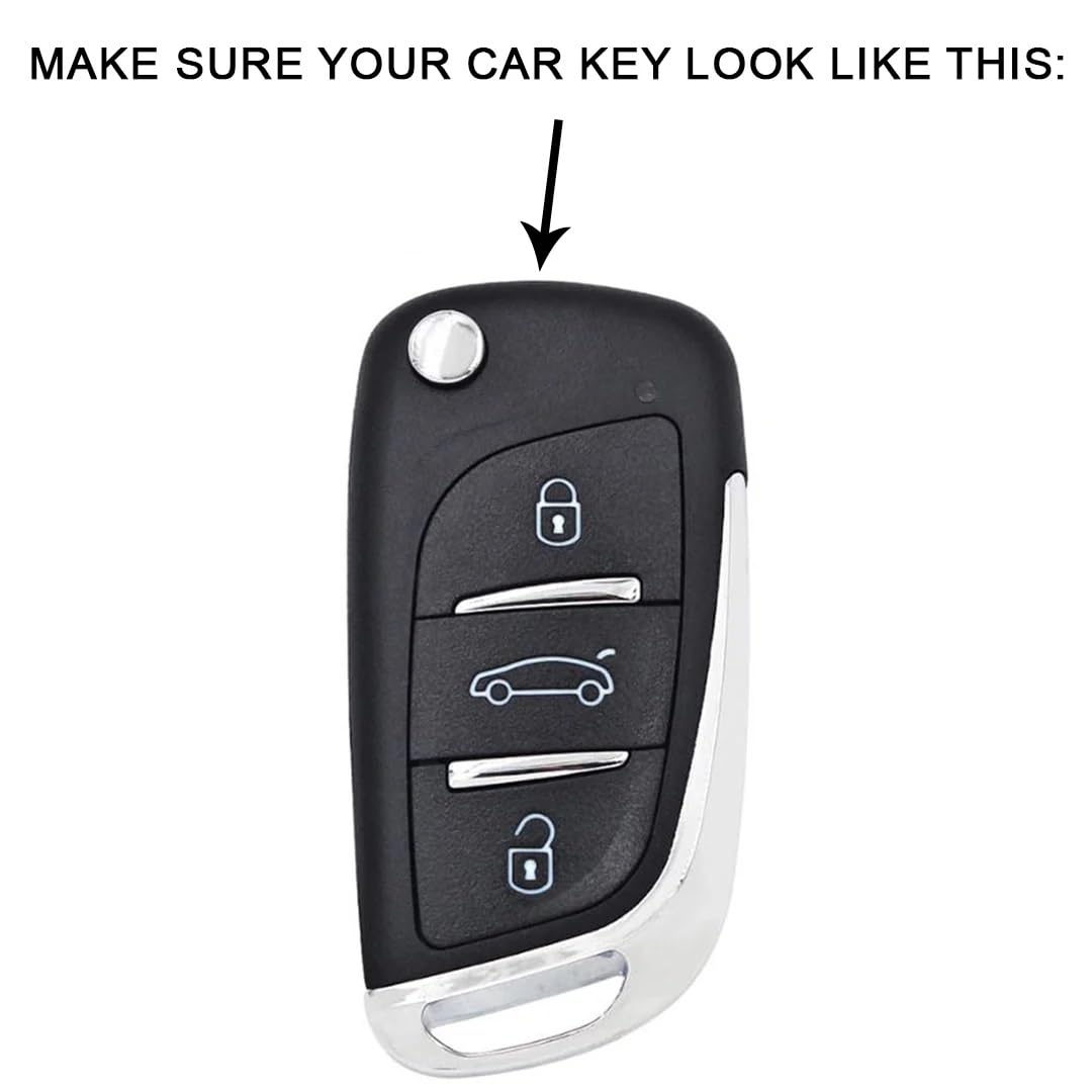 SHOPOFLUX Metal Key Cover Compatible for KD B11 DS Universal Remote 3 Button Flip Key
