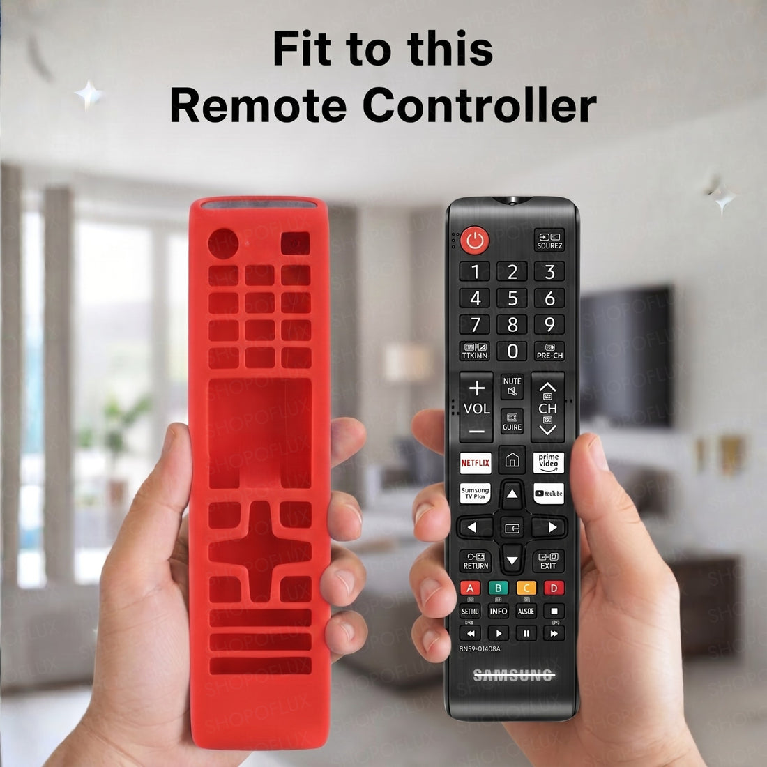 SHOPOFLUX Silicone Tv Remote Cover Compatible with Samsung Smart Tv Remote Without Sollar [Remote NOT Included] (Red)