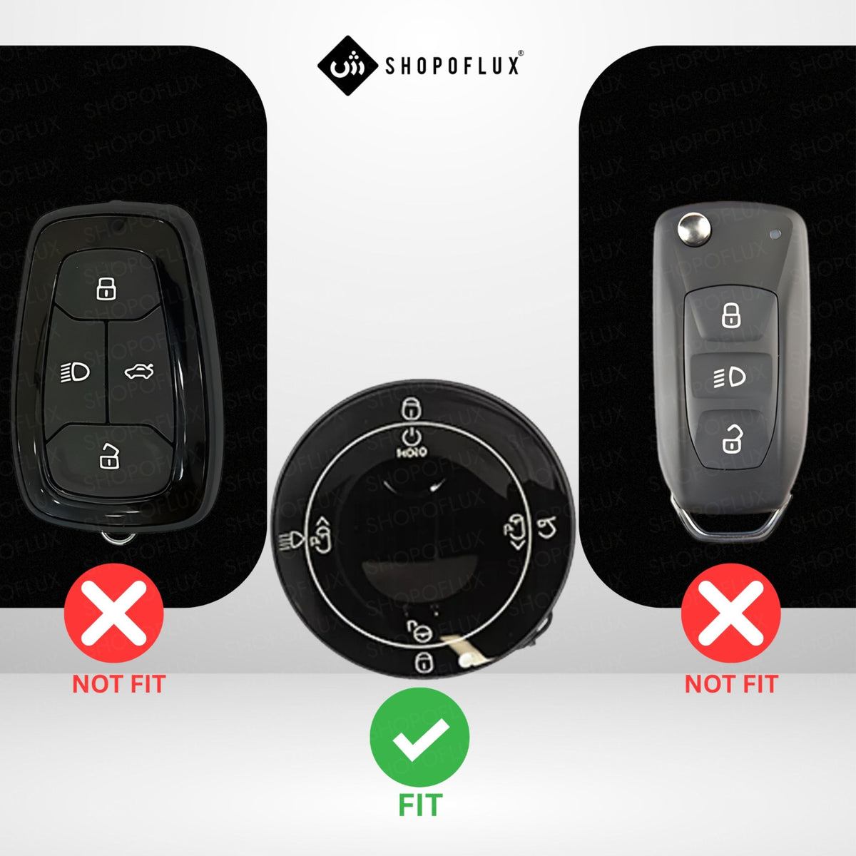 SHOPOFLUX Silicone Key Cover Compatible for Tata Harrier | Sierra EV Round Smart Key (Silicone Black)