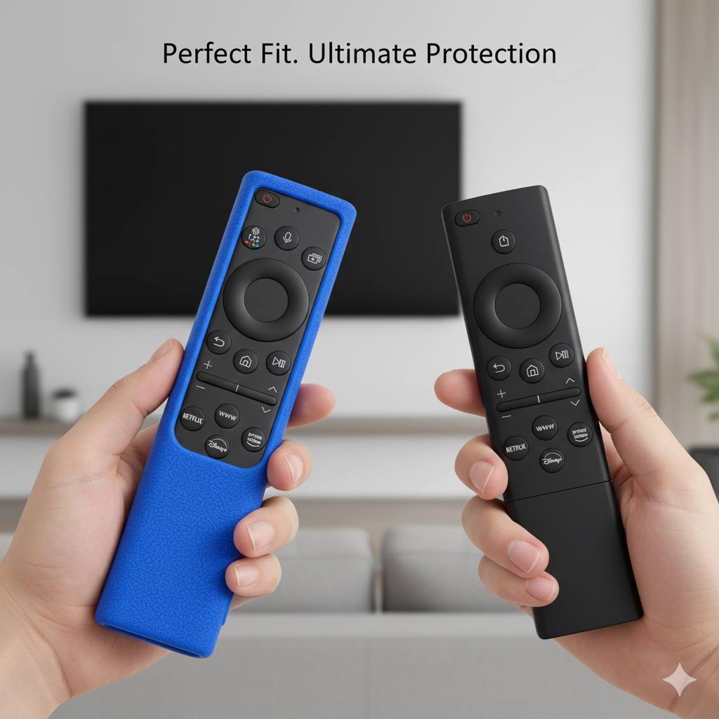 SHOPOFLUX Silicone Tv Remote Cover Compatible with Samsung Smart Tv Remote Without Sollar [Remote NOT Included] (Blue) Shopoflux