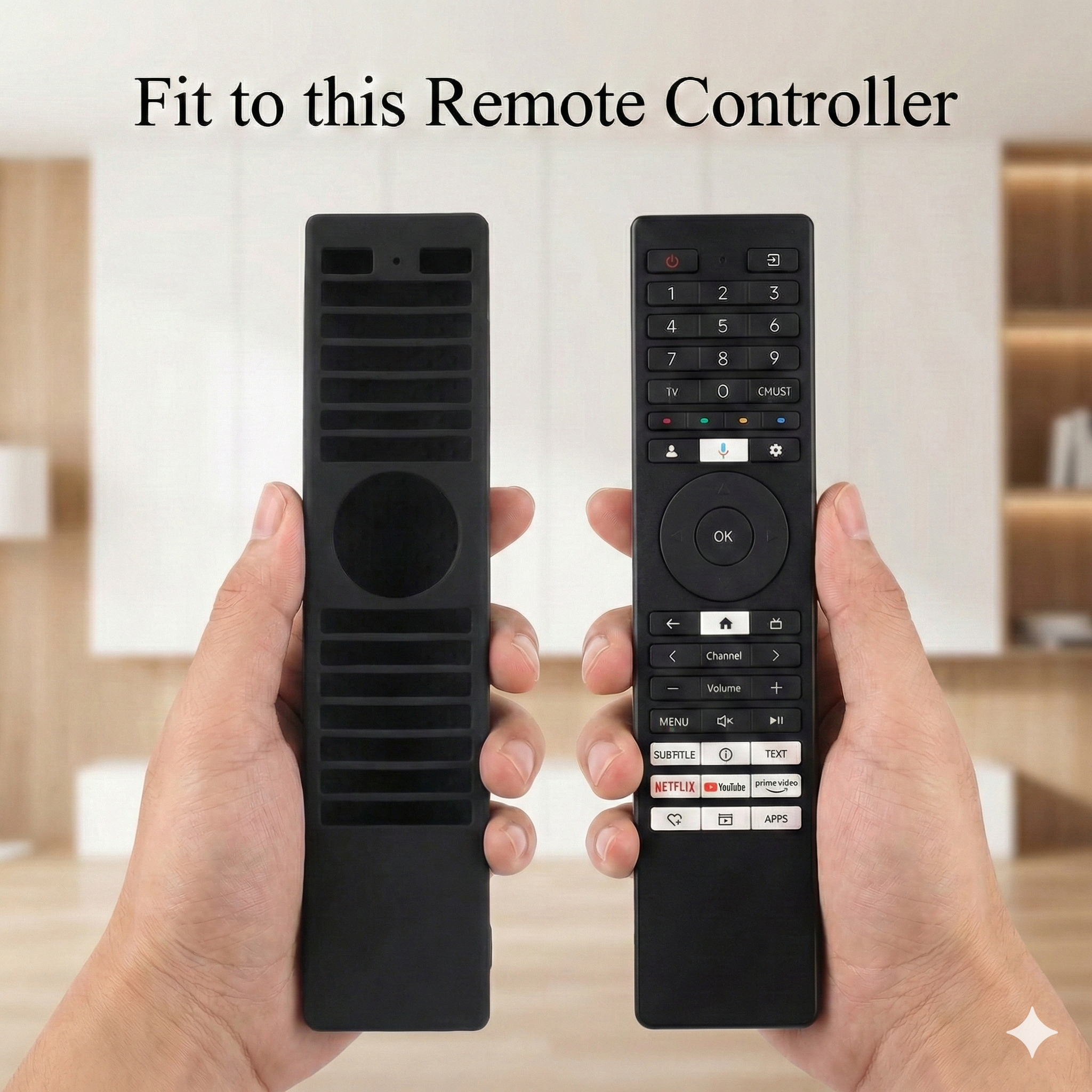 SHOPOFLUX Silicone TV Remote Cover Compatible with Toshiba Smart TV Protective Case with Lanyard (Black) Shopoflux