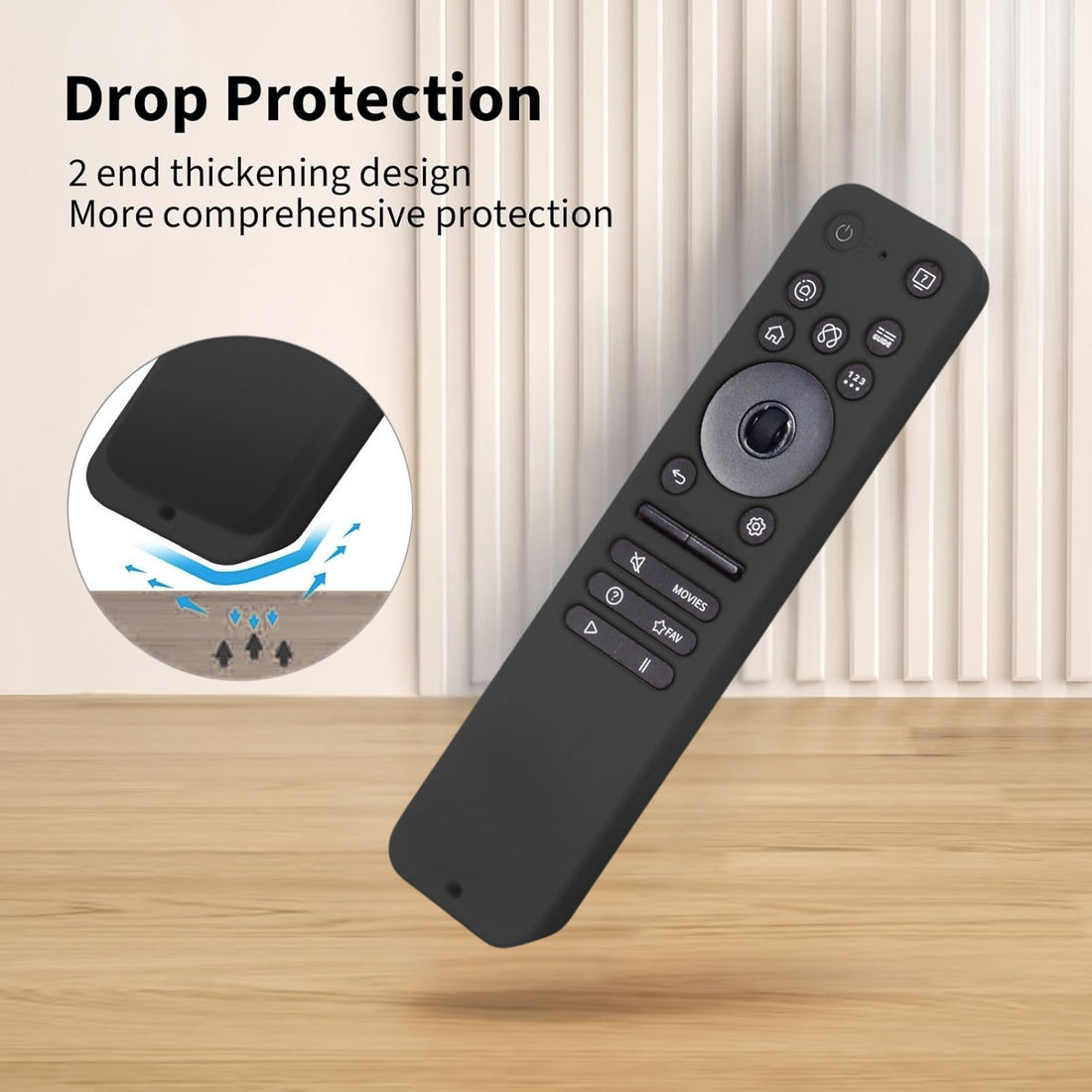Shopoflux Silicone Tv Remote Cover Compatible with LG Smart TV Remote LG MR25GA Full Wrap Protective Case [Remote NOT Included] (Black) Shopoflux