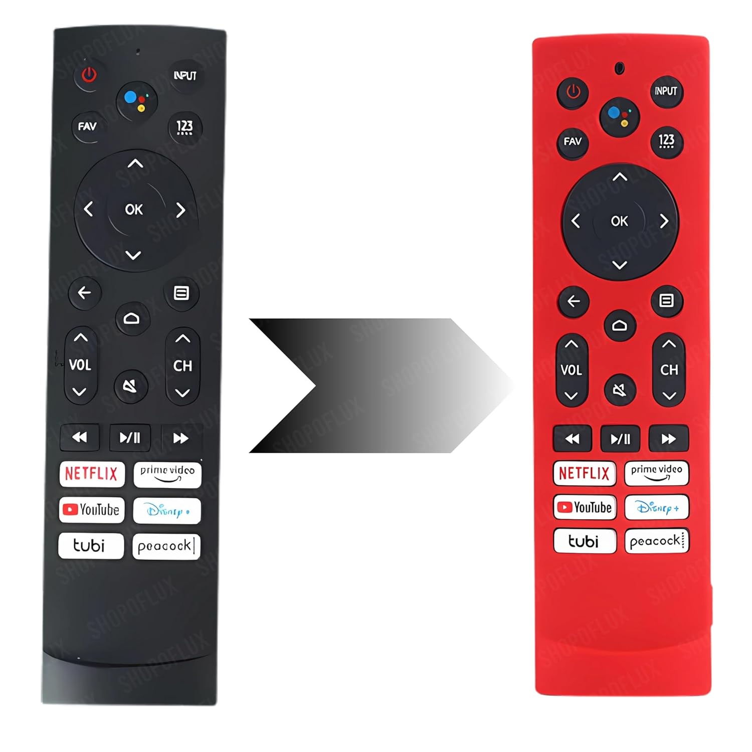 Shopoflux Silicone TV Remote Cover Compatible with Hisense Smart TV Remote VU GloLED Series Tv Remote Cover [Remote NOT Included] (RED) Shopoflux