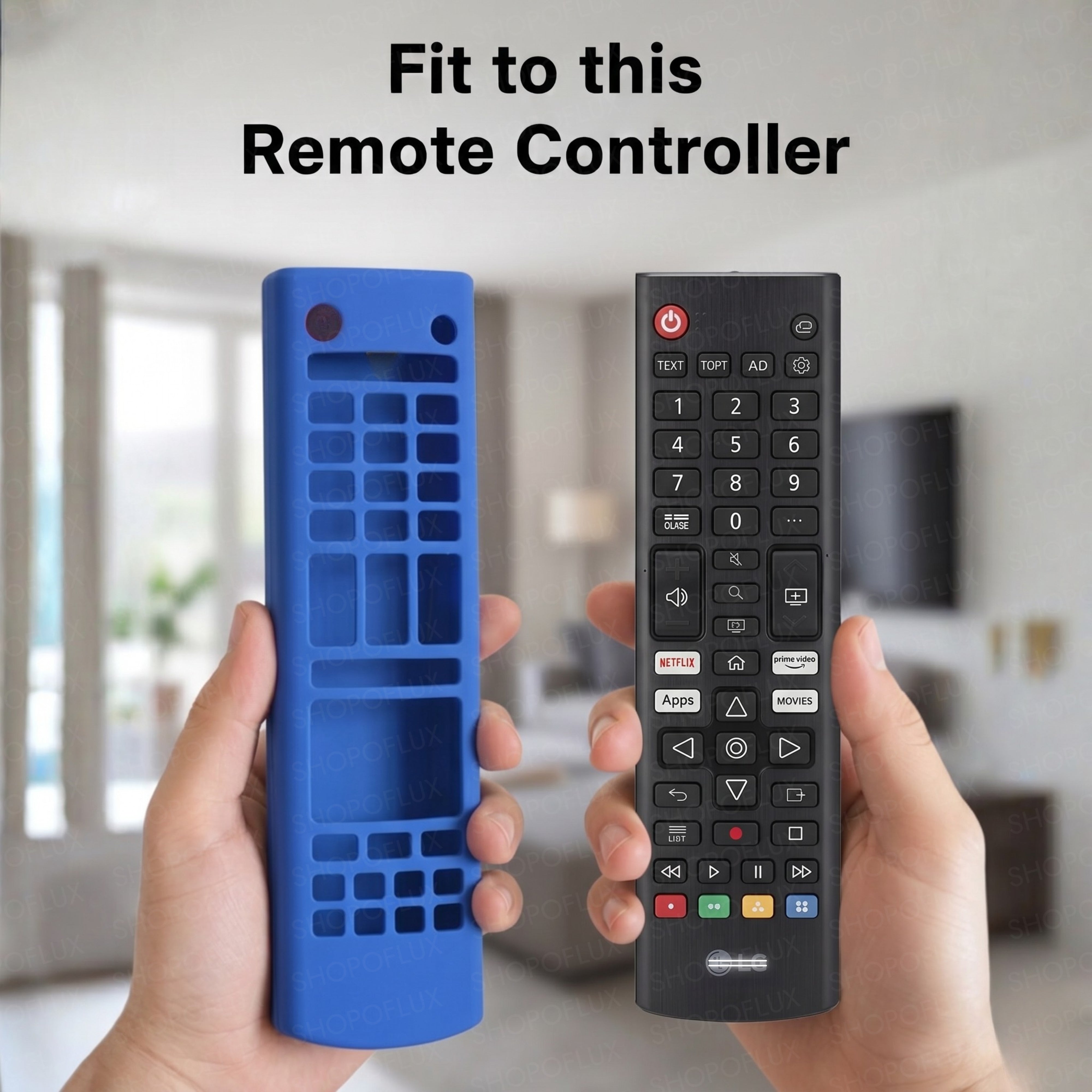 Shopoflux Silicone Tv Remote Cover Compatible with LG Smart TV Remote Full Wrap Protective Case with Lanyard [Remote NOT Included] (Blue)