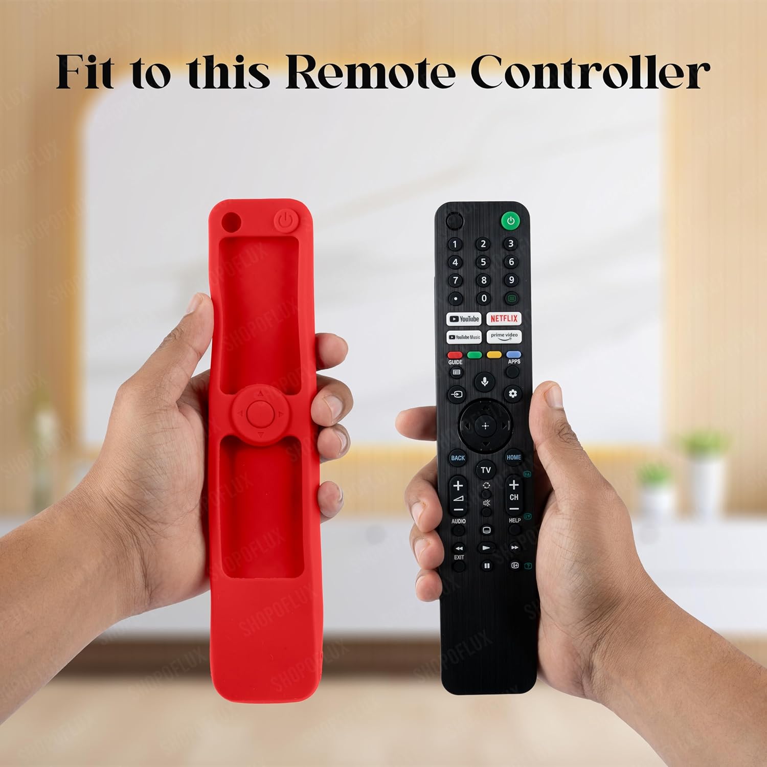 SHOPOFLUX Silicone Heavy Duty Armor Case Cover Compatible with Sony Smart Tv Voice Remote RMF-TX520P A80J X80J X85J X90J X95J Remote Cover [Remote NOT Included] (RED) Shopoflux
