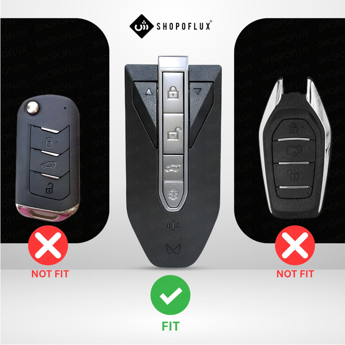 SHOPOFLUX TPU Leather Key Cover Compatible with Mahindra BE 6, XEV 9 EV, XUV 7XO Smart Key (Black)
