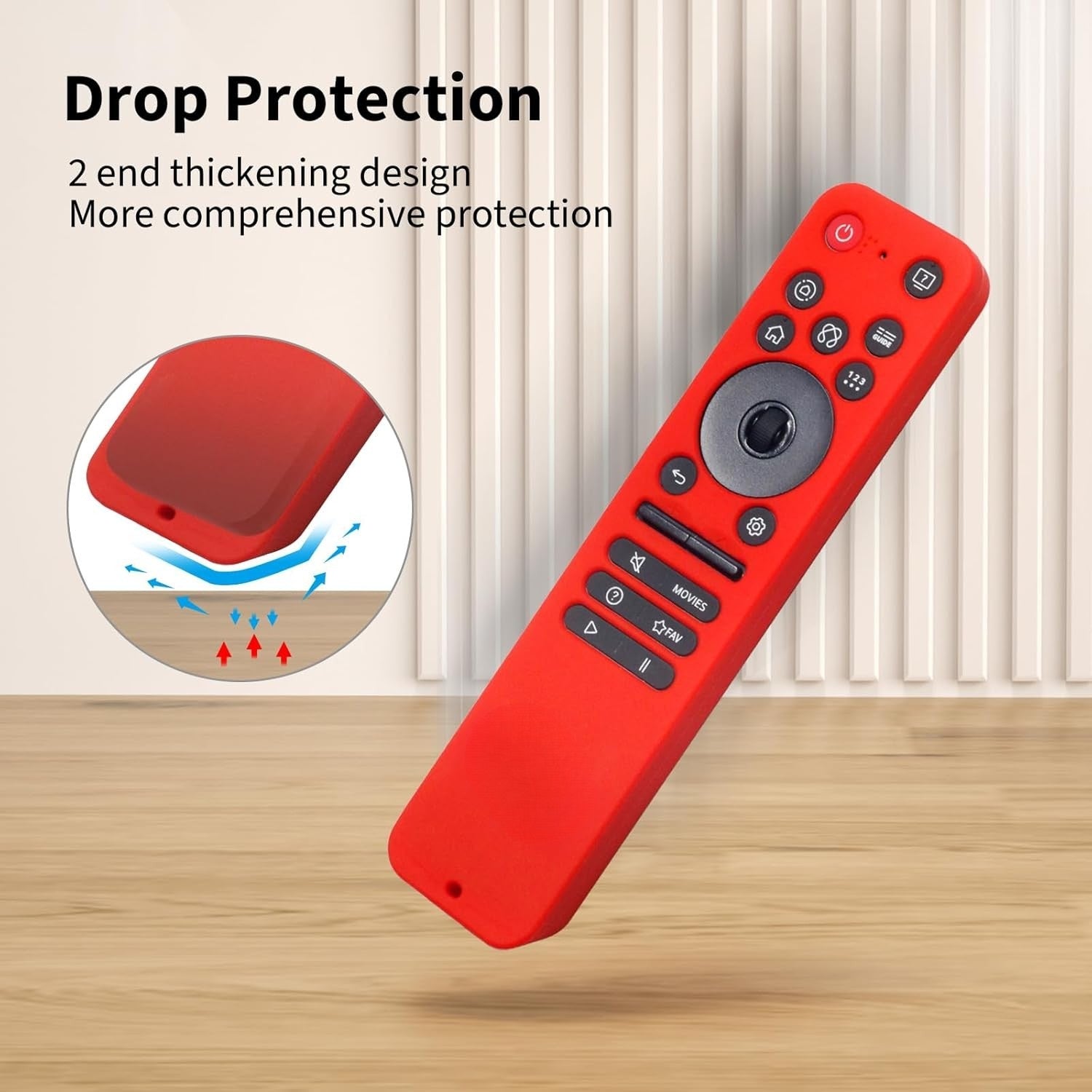 Shopoflux Silicone Tv Remote Cover Compatible with LG Smart TV Remote LG MR25GA Full Wrap Protective Case [Remote NOT Included] (RED) Shopoflux