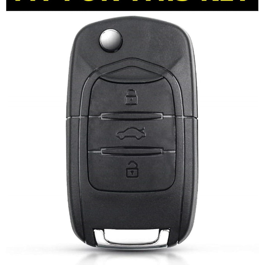 SHOPOFLUX Metal Car Key Cover Compatible for MG Hector 3 Button Flip Key - Black