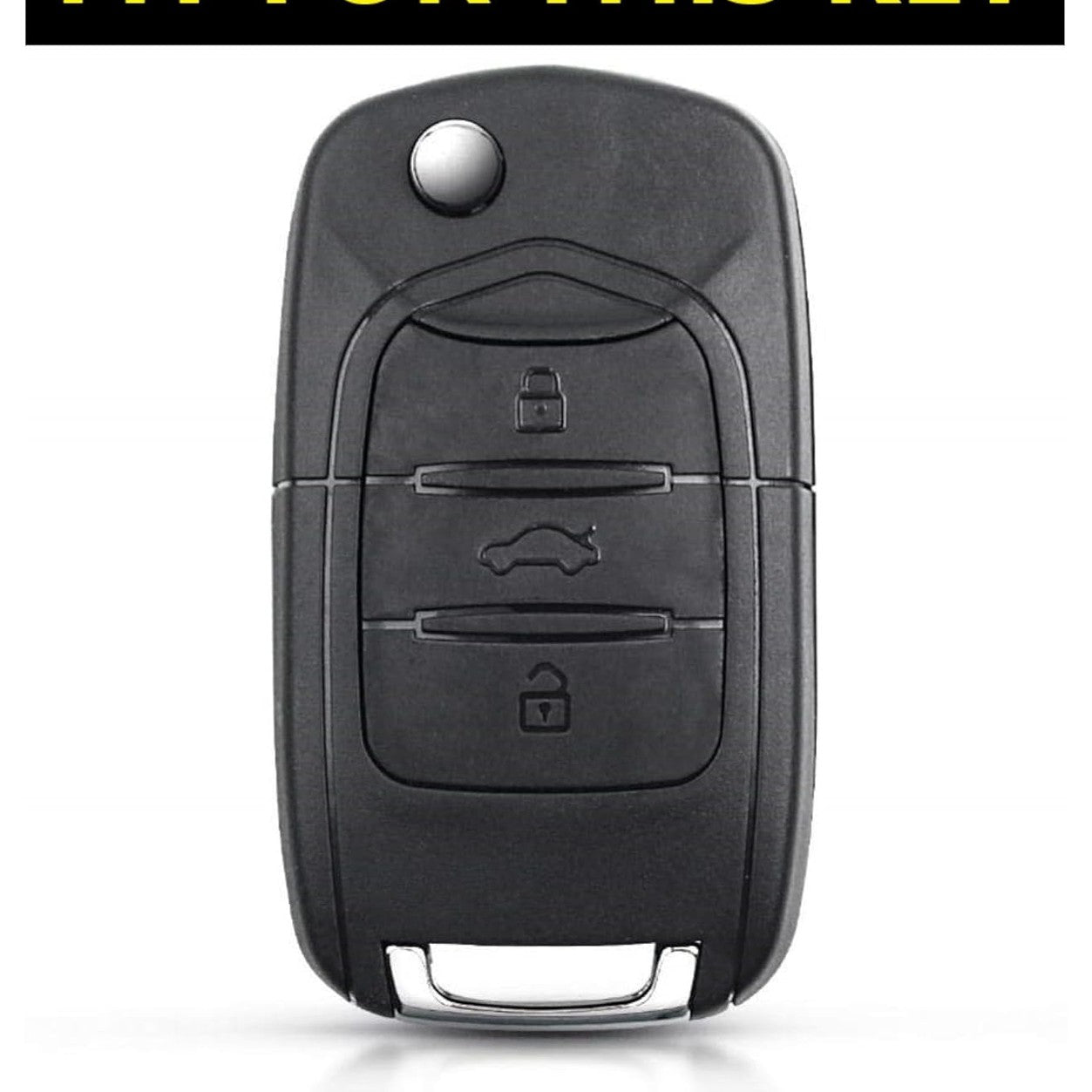 SHOPOFLUX Metal Car Key Cover Compatible for MG Hector 3 Button Flip Key - Black