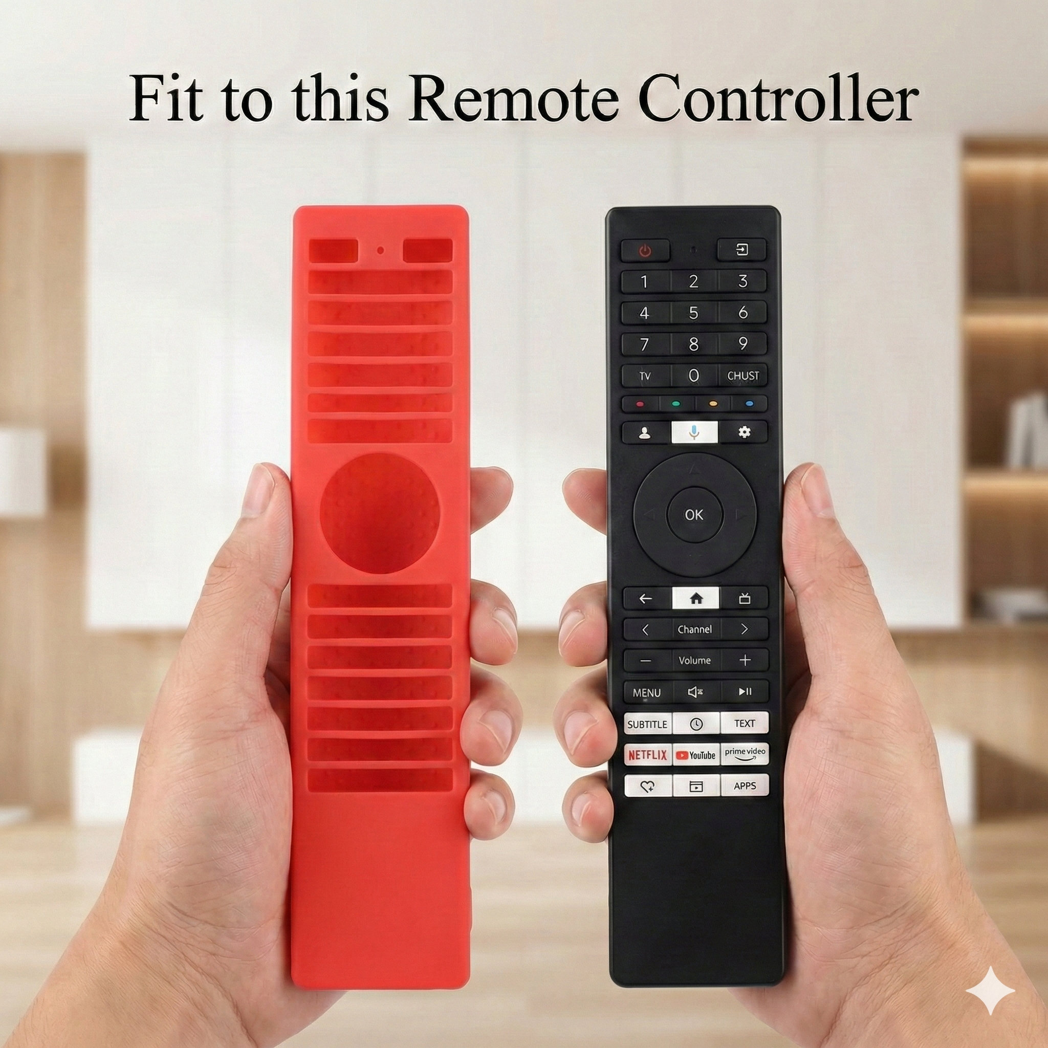 SHOPOFLUX Silicone TV Remote Cover Compatible with Toshiba Smart TV Protective Case with Lanyard (Red) Shopoflux