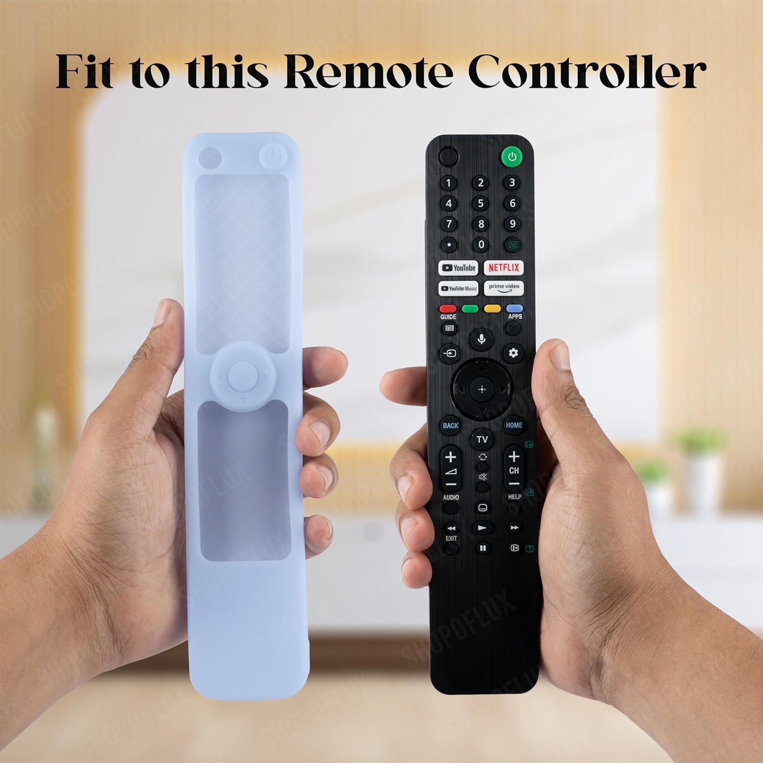 SHOPOFLUX Silicone Heavy Duty Armor Case Cover Compatible with Sony Smart Tv Voice Remote RMF-TX520P A80J X80J X85J X90J X95J Remote Cover [Remote NOT Included] (Blue) Shopoflux