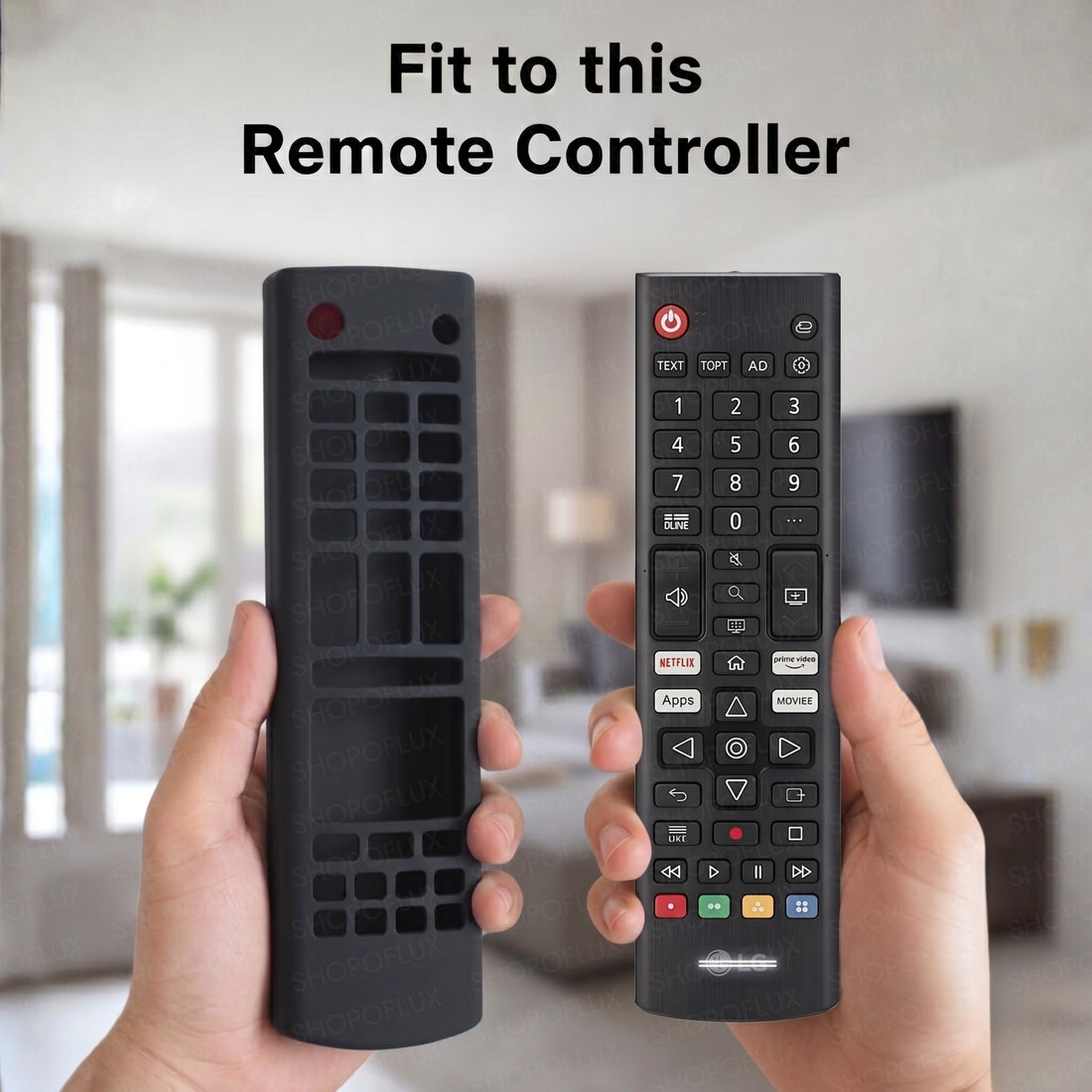 Shopoflux Silicone Tv Remote Cover Compatible with LG Smart TV Remote Full Wrap Protective Case with Lanyard [Remote NOT Included] (Black)