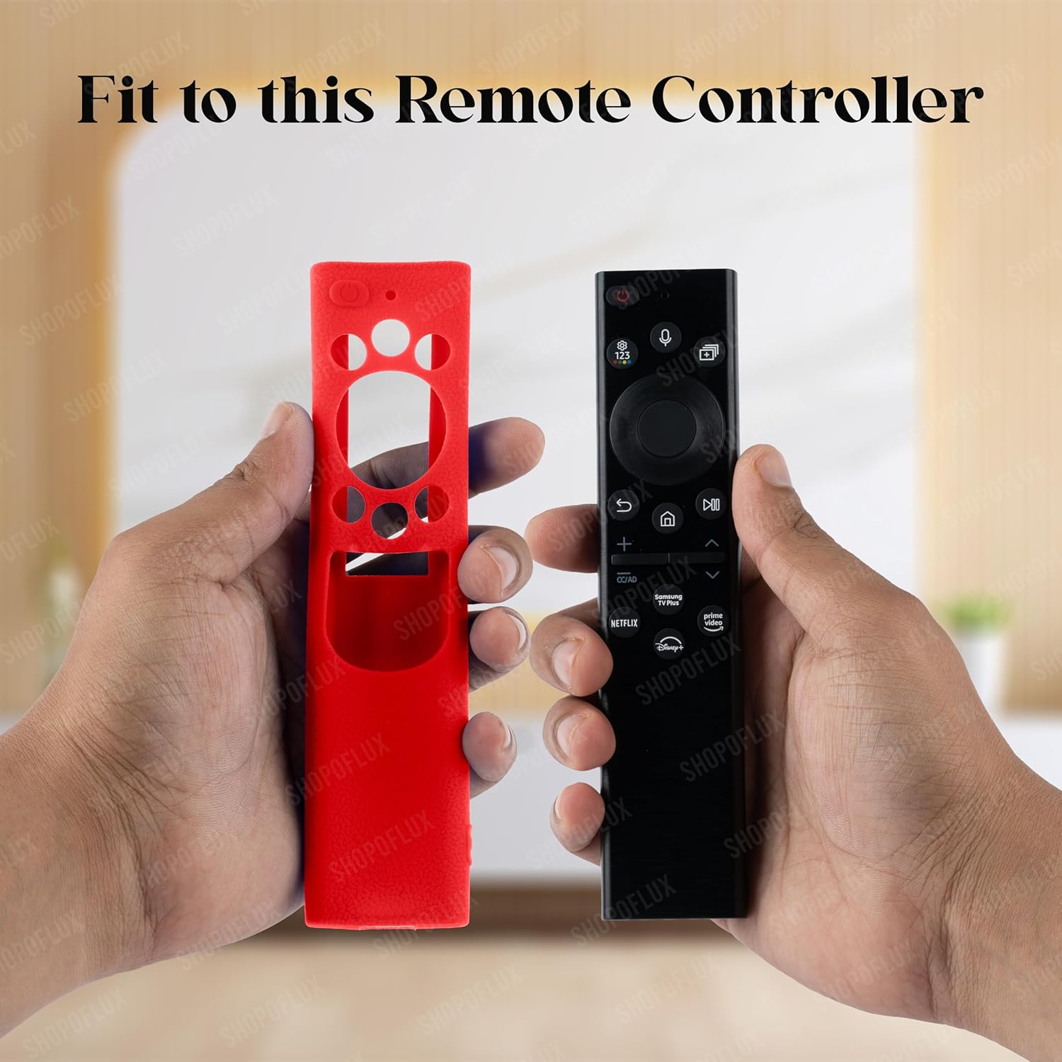 Shopoflux Silicone TV Remote Cover Compatible with Samsung 2022 Smart TV Remote QLED TV BN68-13897A / TM2280E Remote Protective Case [Remote NOT Included] (RED) Shopoflux