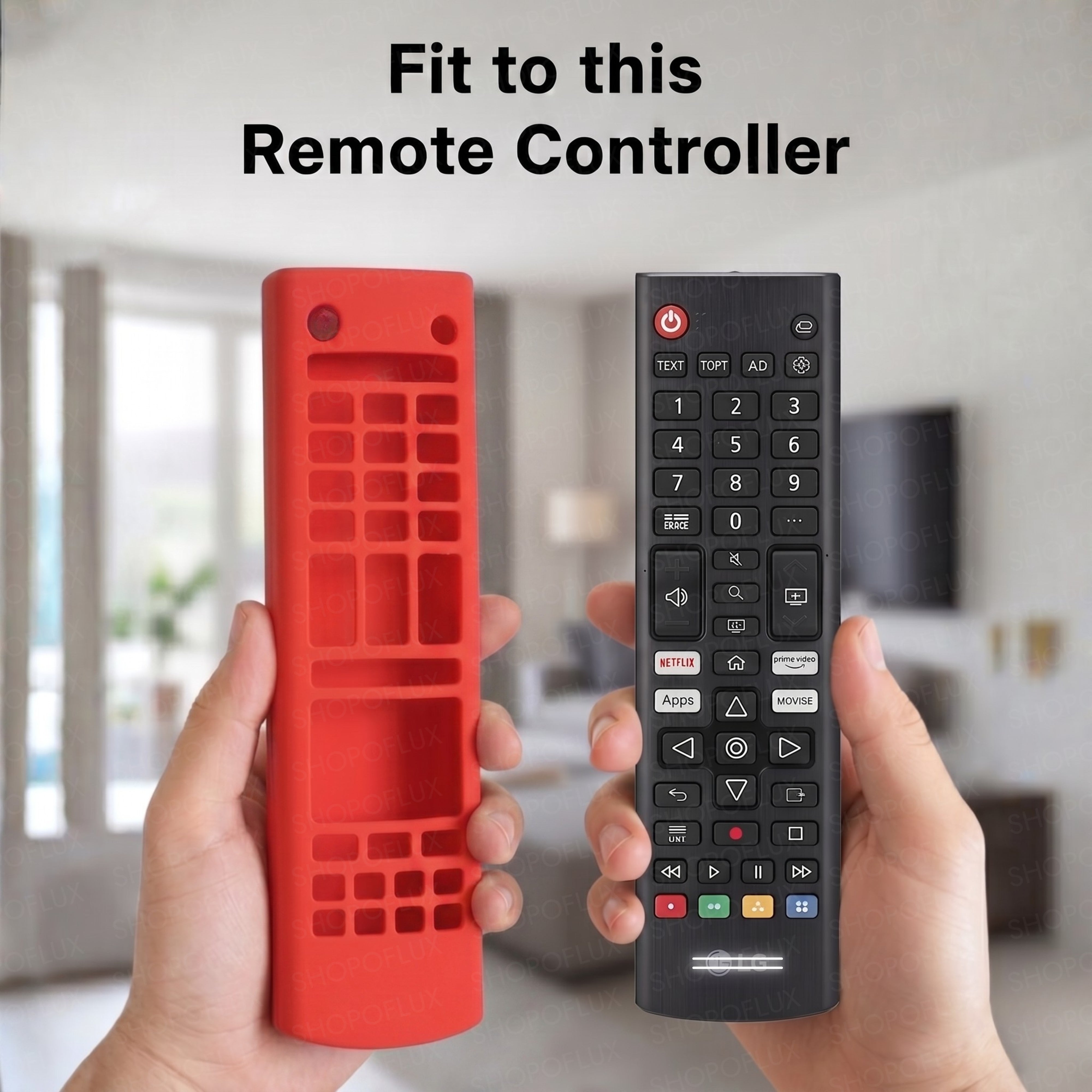 Shopoflux Silicone Tv Remote Cover Compatible with LG Smart TV Remote Full Wrap Protective Case with Lanyard [Remote NOT Included] (Red)