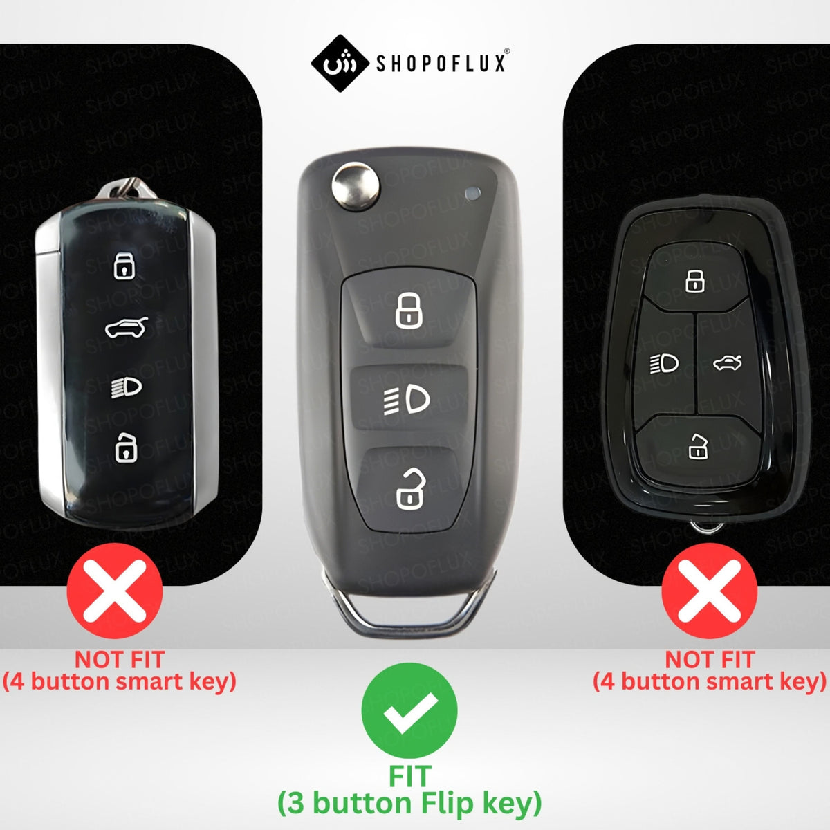 SHOPOFLUX Metal Key Cover Compatible with Tata Tiago | Nexon | Altroz | Curvv | Safari | Storme | Zest | Bolt | Tigor | Punch | Hexa 3 Button Flip Key (Leather Black Brown)