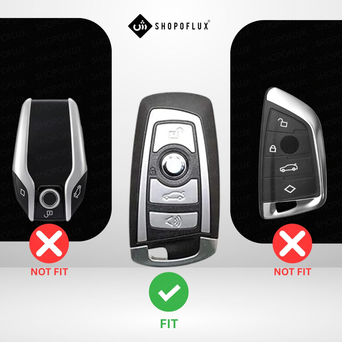 SHOPOFLUX Metal Key Cover Compatible with BMW X4, X3, 5 Series, 6 Series, 3 Series, 7 Series 4 Button Smart Key