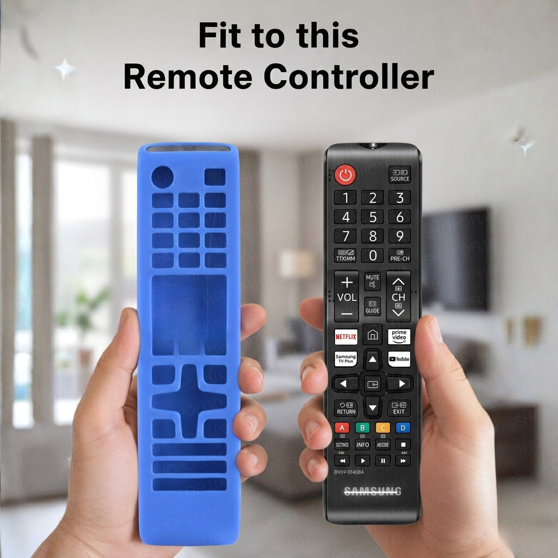 SHOPOFLUX Silicone Tv Remote Cover Compatible with Samsung Smart Tv Remote Without Sollar [Remote NOT Included] (Blue)