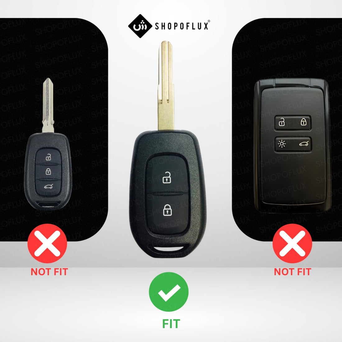 SHOPOFLUX Silicone Key Cover Compatible with Renault Kwid | Triber | Kiger | Duster | Nissan Gravite (Silicone Black)