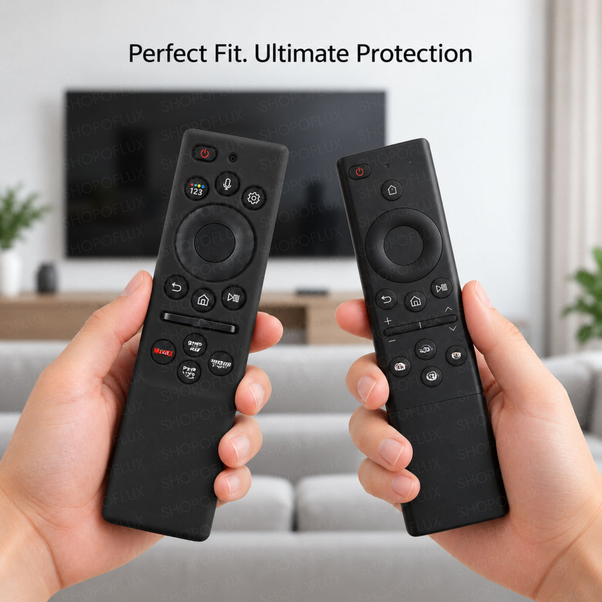 SHOPOFLUX Silicone Tv Remote Cover Compatible with Samsung Smart Tv Remote Without Sollar [Remote NOT Included] (Black)