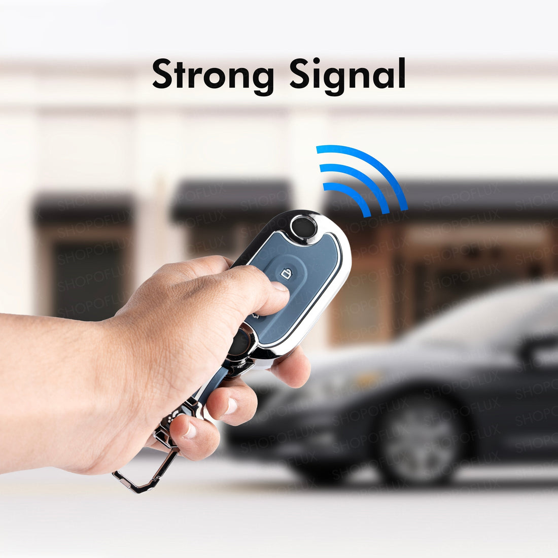 SHOPOFLUX Metal Key Cover Compatible for MG Comet ev Electric 3 Button Flip Key (Metal Silicone Blue) Shopoflux