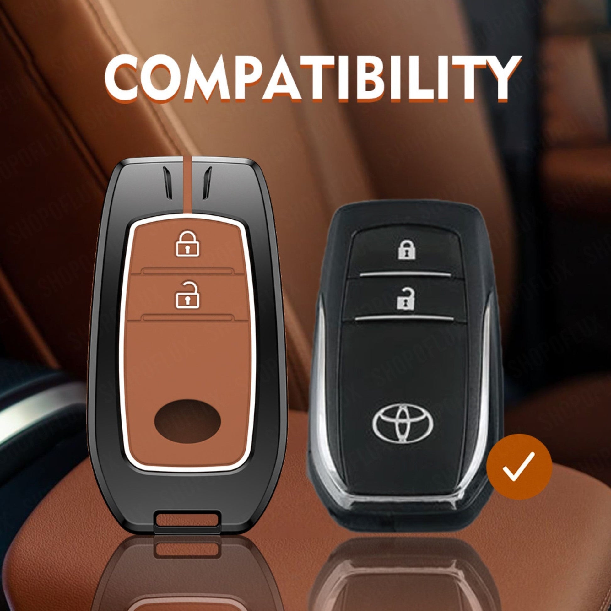 SHOPOFLUX Metal Key Cover Compatible with Toyota Innova Crysta, Hilux, Invicto 2 Button Smart Only Shopoflux