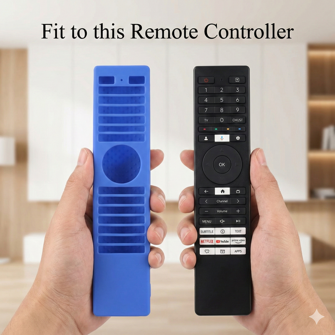 SHOPOFLUX Silicone TV Remote Cover Compatible with Toshiba Smart TV Protective Case with Lanyard (Blue) Shopoflux