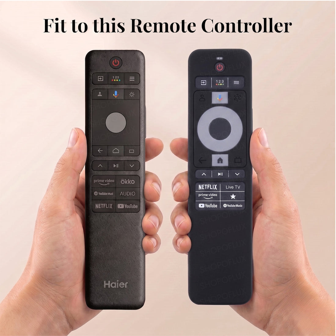 SHOPOFLUX Silicone TV Remote Cover Compatible with Haier TV Protective Case with Lanyard [Remote Not Included] (Black)