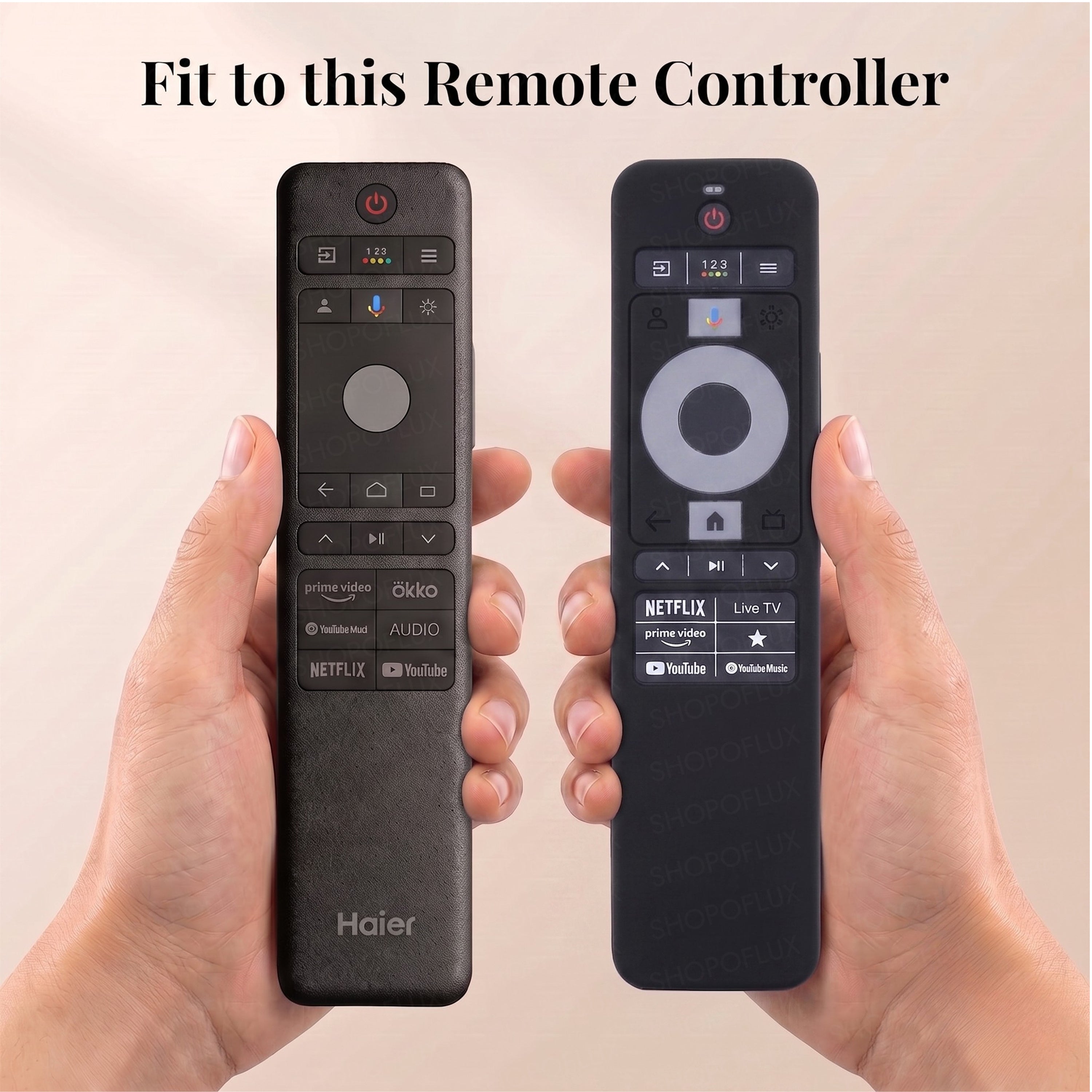 SHOPOFLUX Silicone TV Remote Cover Compatible with Haier TV Protective Case with Lanyard [Remote Not Included] (Black)
