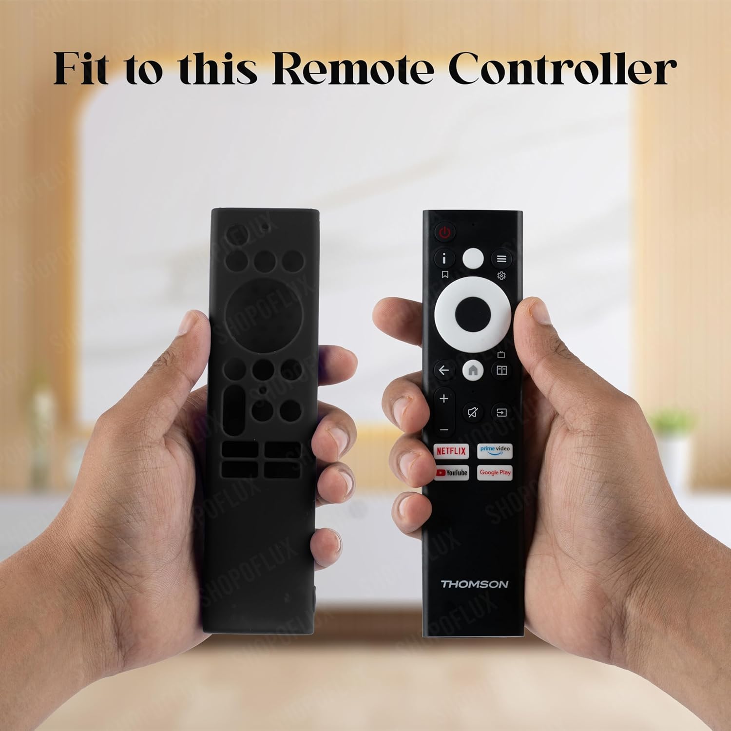 Shopoflux Silicone Cover case Compatible with Sansui Croma Haier Blaupunkt Motorola Smart Tv Remote Protective Case [Remote NOT Included] (Black) Shopoflux