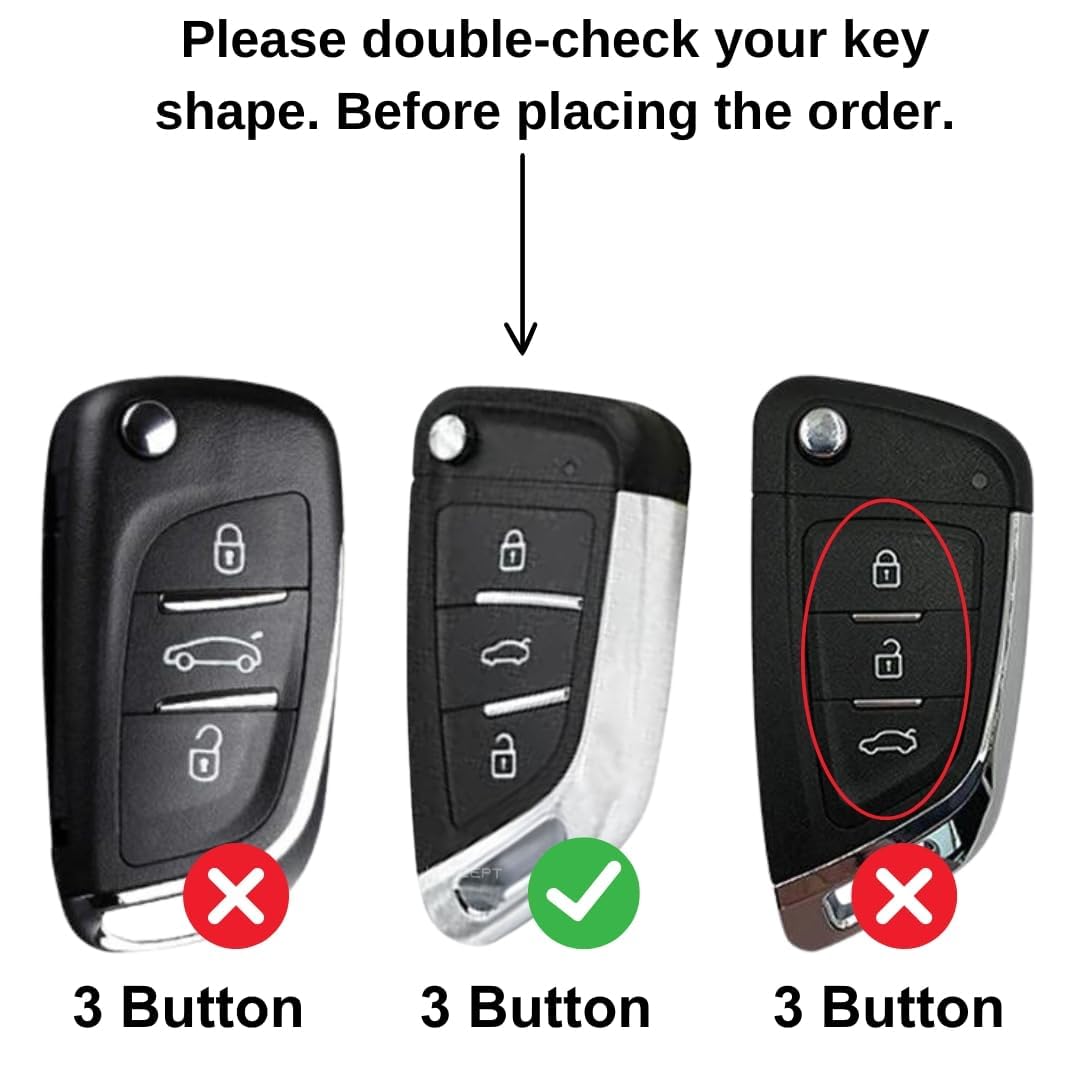 SHOPOFLUX Metal Key Cover Compatible for Xhorse DF Model Universal Remote 3 Button Flip Key