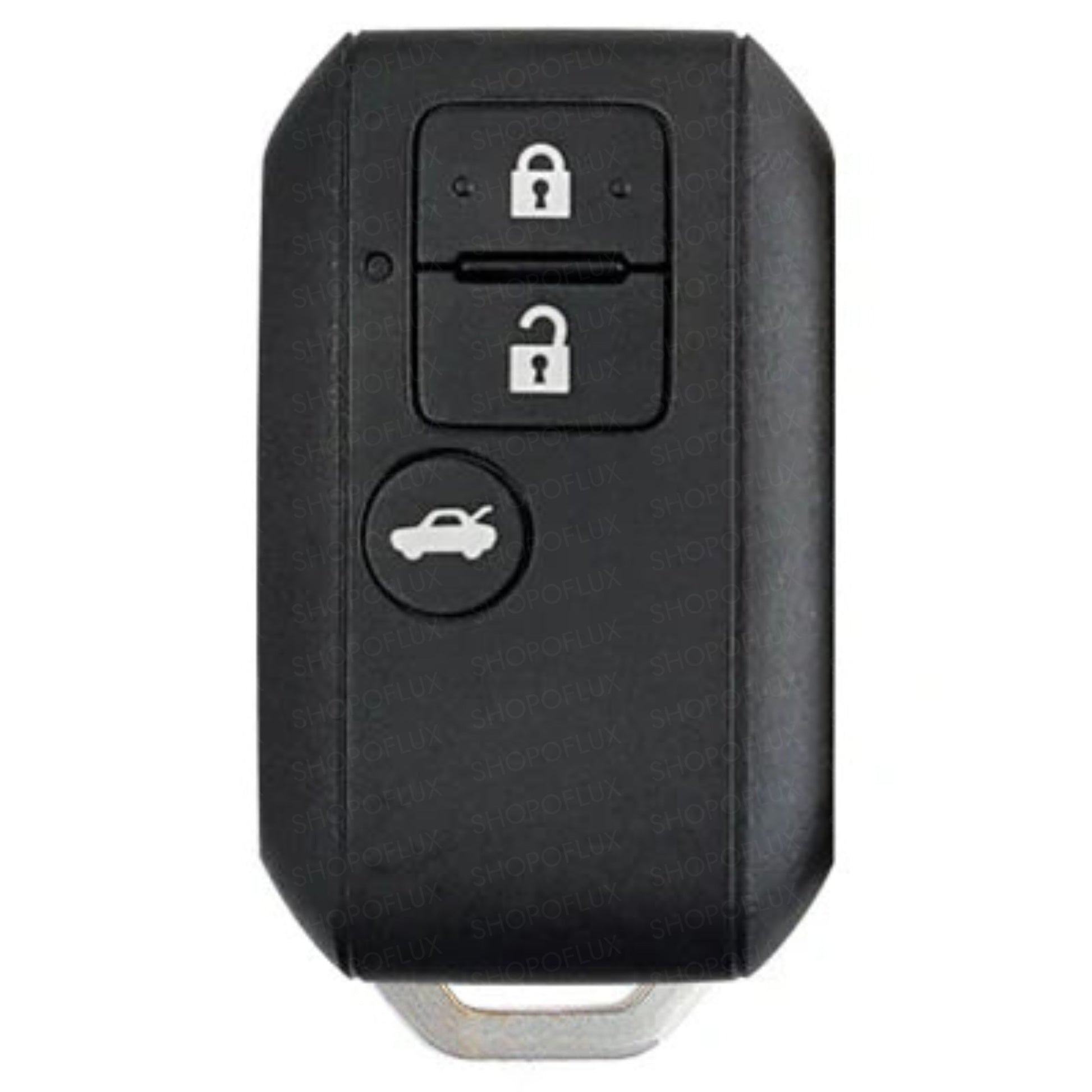 SHOPOFLUX Metal key Cover Compatible with Suzuki Dzire | Victoris | Ertiga 3 button smart key (Pack 1) (Metal Silicone Black) Shopoflux