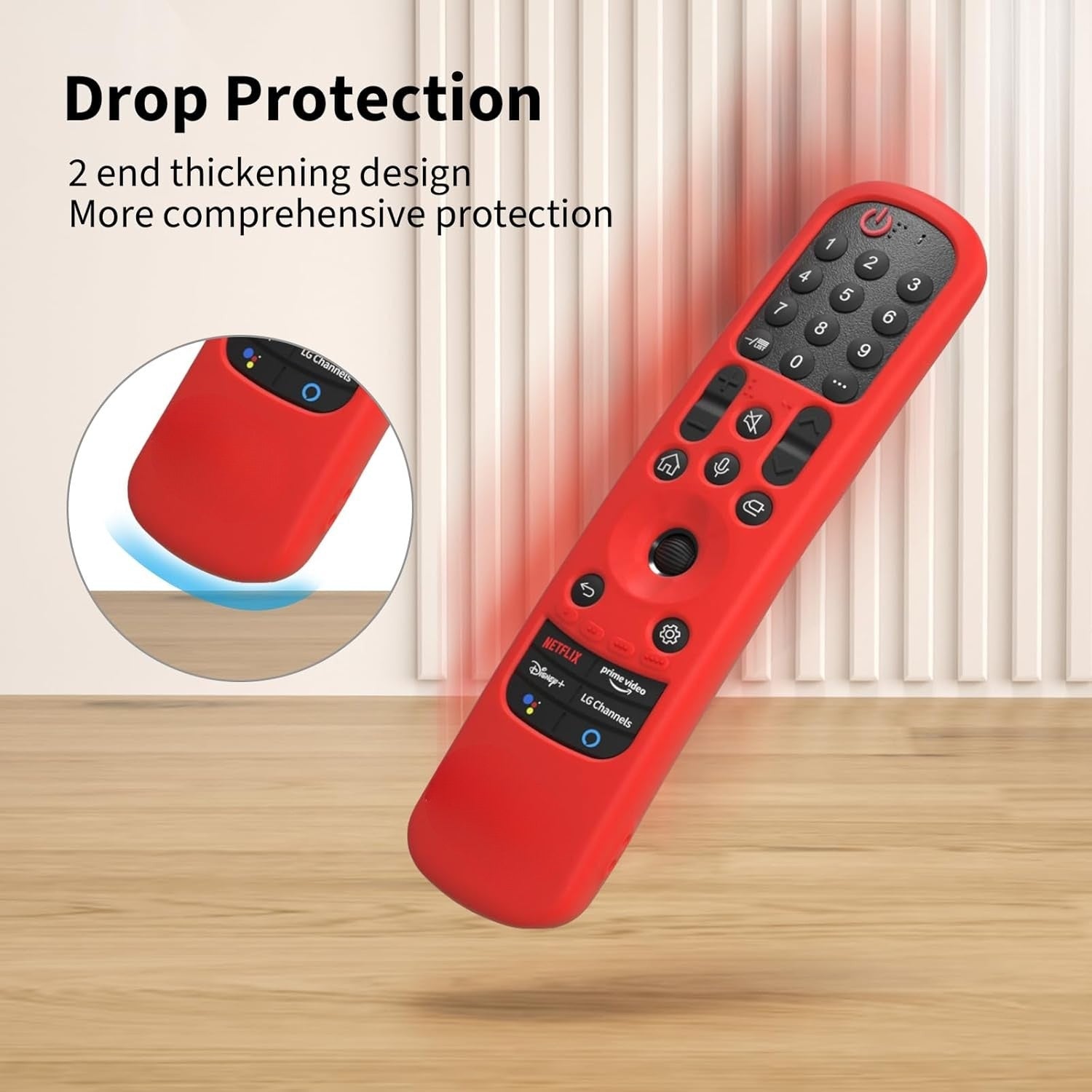 Shopoflux Silicone TV Remote Cover Compatible with LG AN-MR21GA (2021) MR22GA (2022) MR23GA (2023) Magic Remote Case (RED) Shopoflux