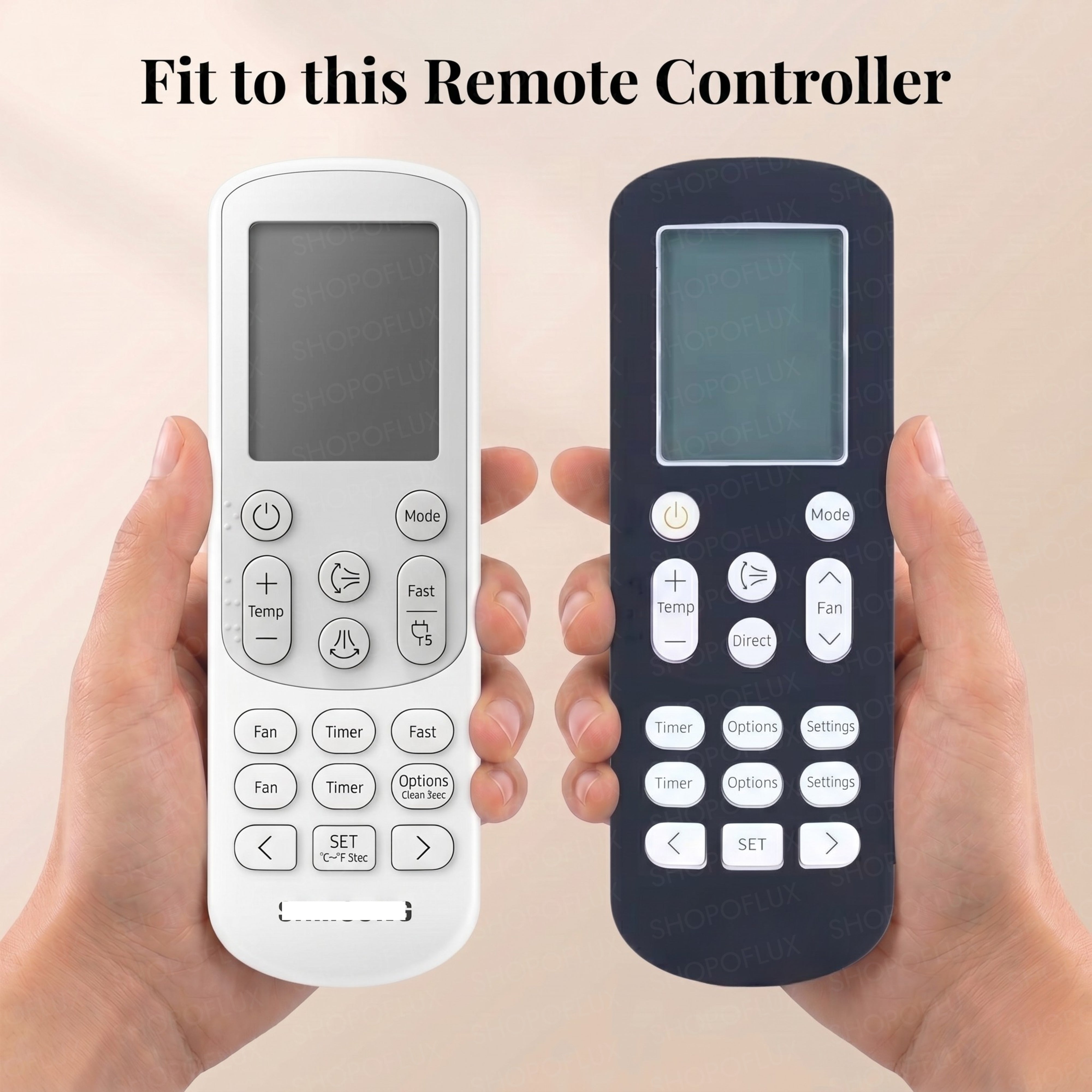 SHOPOFLUX Silicone AC Remote Cover Compatible with Samsung AC Remote Full Wrap Protective Case with Lanyard [Remote NOT Included] (Black)