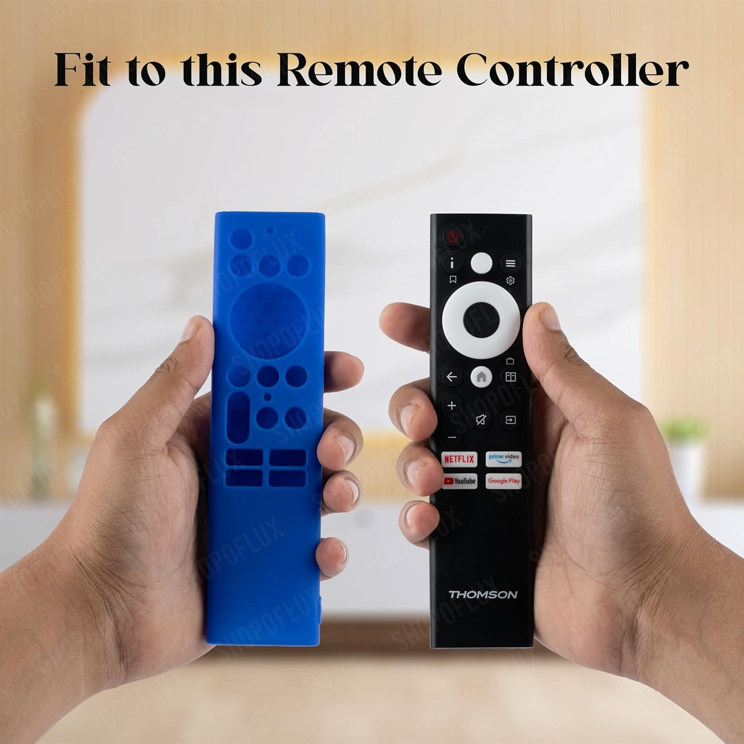 Shopoflux Silicone Cover case Compatible with Sansui Croma Haier Blaupunkt Motorola Smart Tv Remote Protective Case [Remote NOT Included] (Blue) Shopoflux