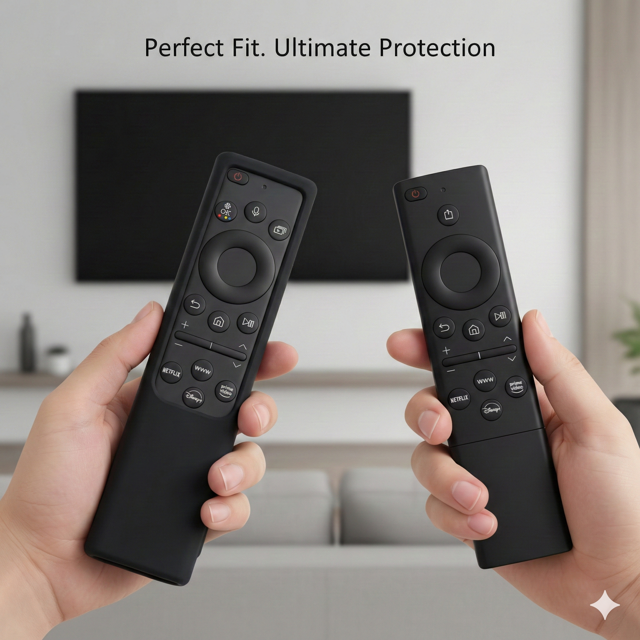 SHOPOFLUX Silicone Tv Remote Cover Compatible with Samsung Smart Tv Remote Without Sollar [Remote NOT Included] (Black) Shopoflux