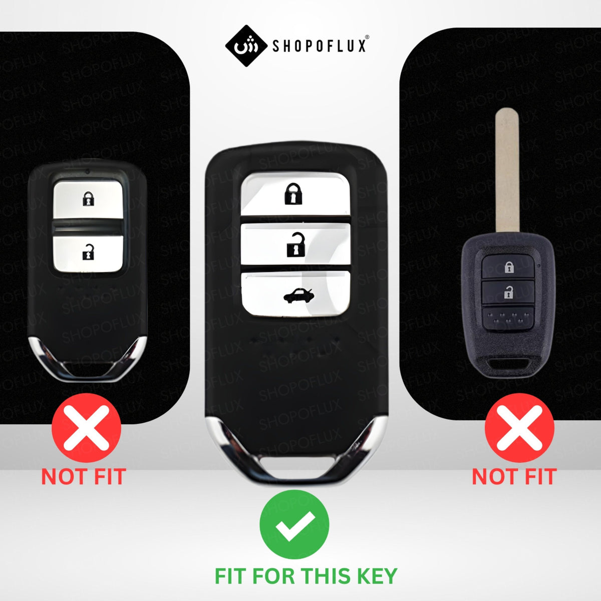 SHOPOFLUX Metal Key Cover Compatible for Honda Elevate | City | Amaze | WRV | CRV | Jazz | 3 Button Smart Key