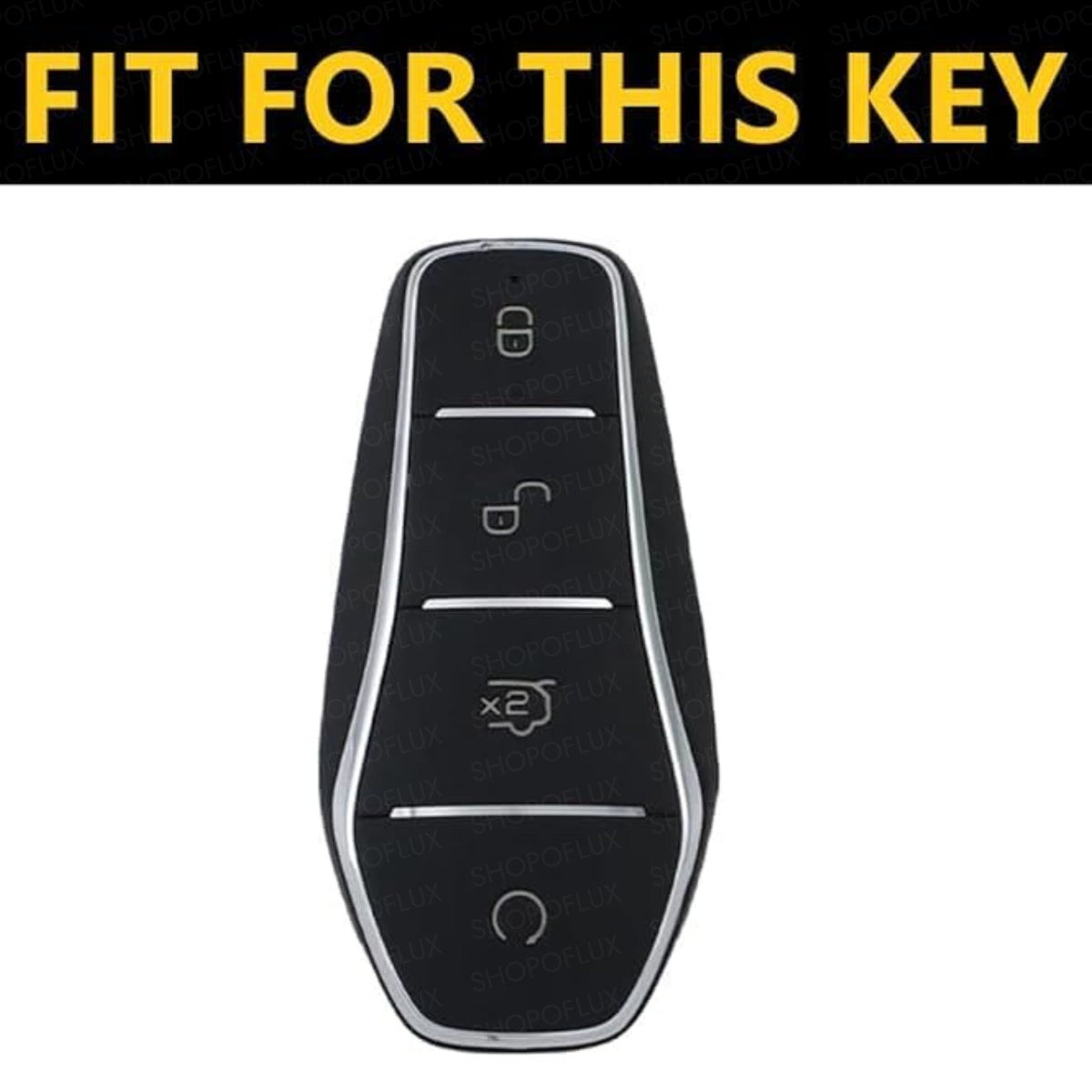 SHOPOFLUX Metal Car Key Cover Compatible for BYD Atto 3 - Black